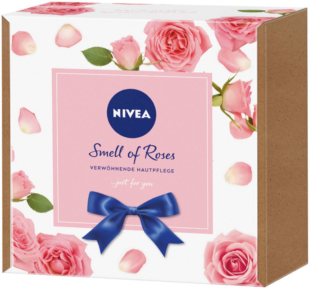 Nivea Pflege-Geschenkset »Smell of Roses«, (6 tlg.), Sinnliche Pflege mit zartem Rosen-Duft für Haut und Sinne.