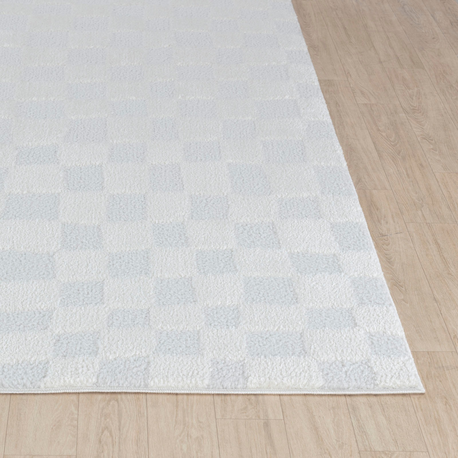 Livabliss Teppich »GIJON« rechteckig 14 mm Höhe Skandinavischer Teppich mit Karomuster, Kurzflor Wohnzimmerteppich