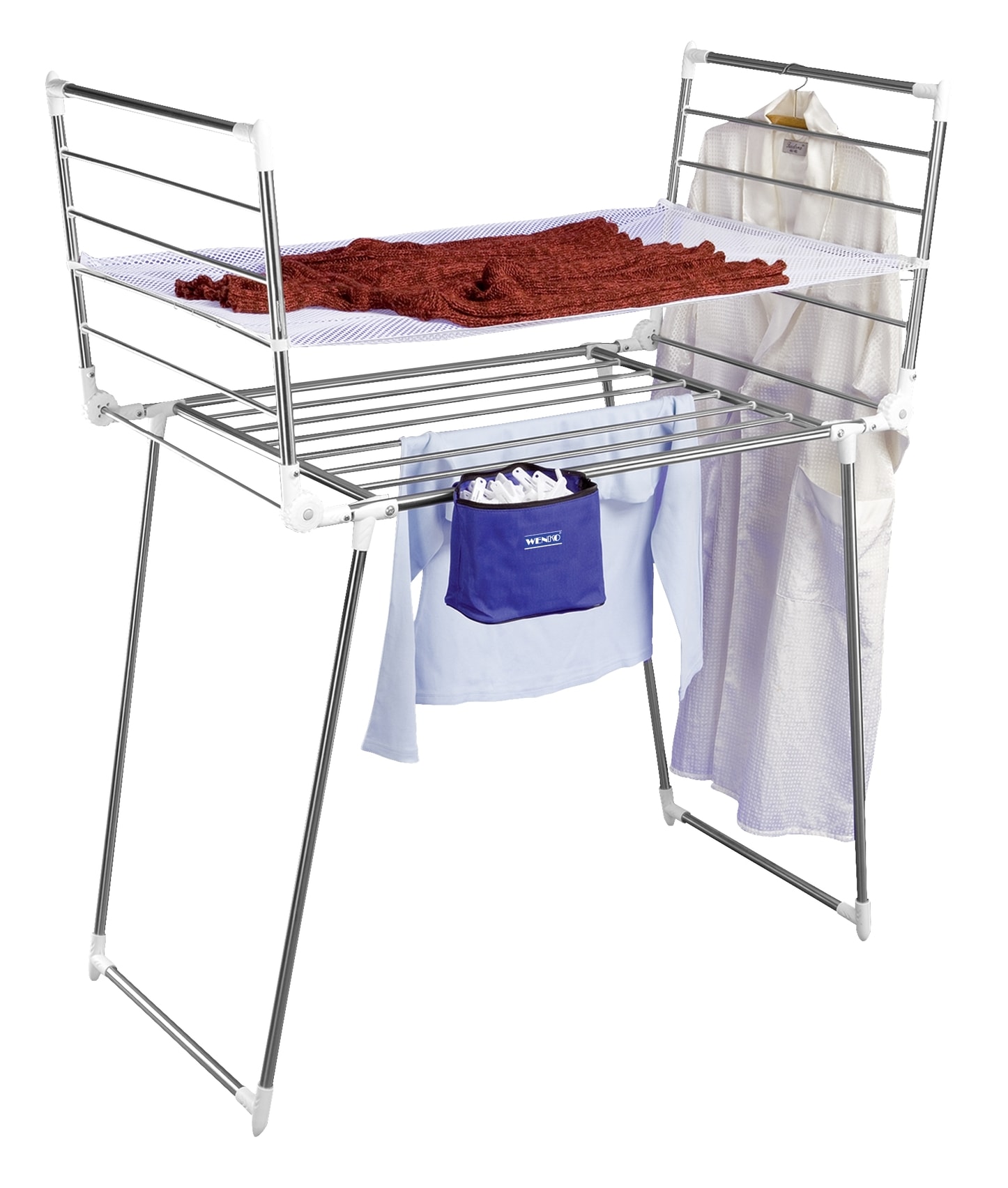 WENKO Wäscheständer »Modell Profi Plus« Flügel Wäschetrockner, Edelstahl, klappbar, mit Zubehör-Set