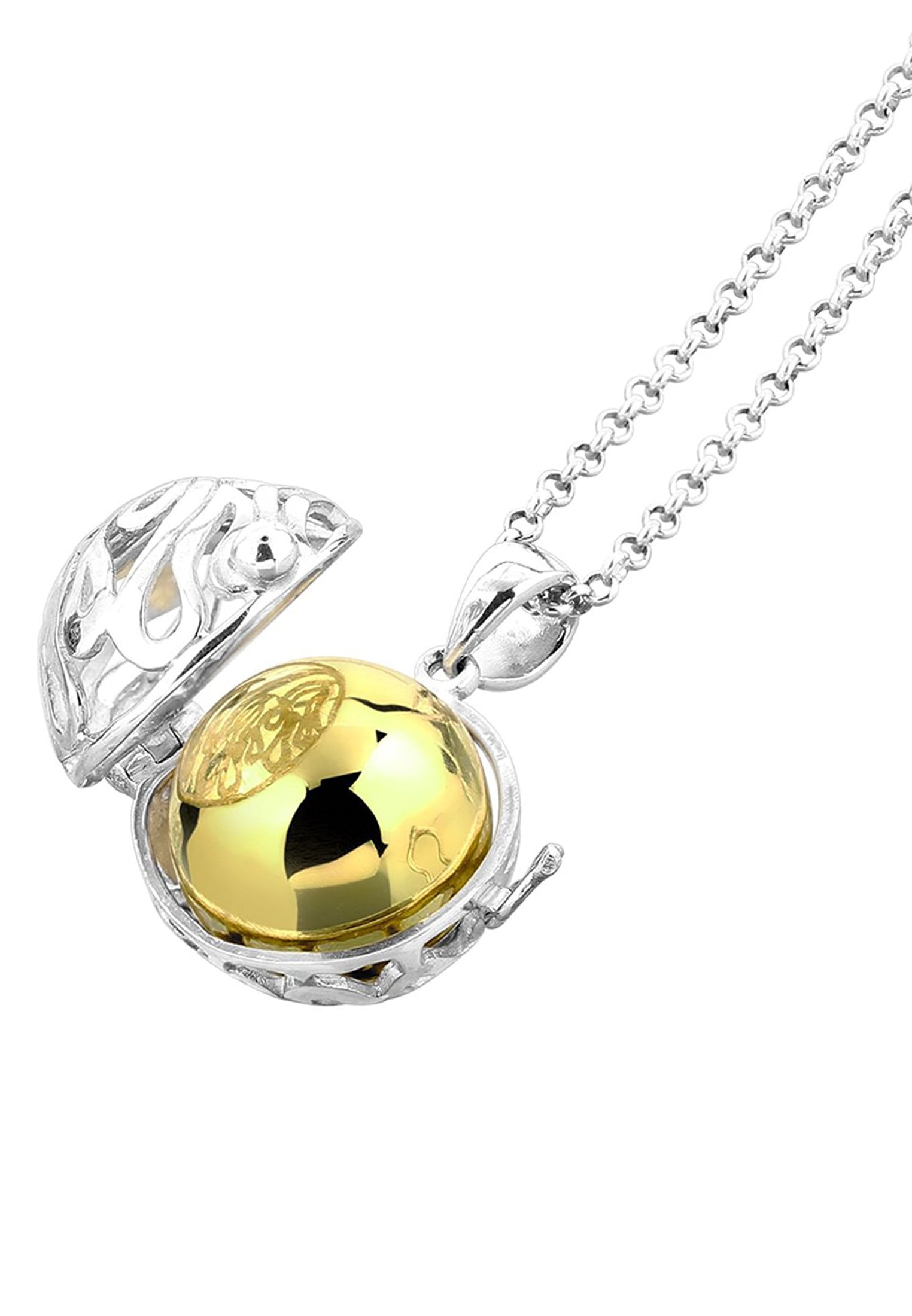 Nenalina Lange Kette »Halskette Engelsflüsterer Kugel Anhänger Ornament 925 Silber«