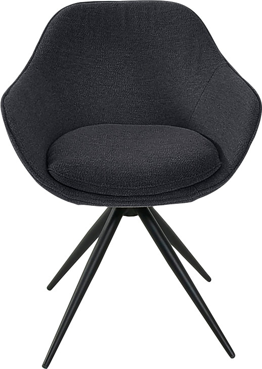 K+W Komfort & Wohnen Drehstuhl "ZOOM" () 4-Fuß Drehstuhl mit Gestell aus Metall schwarz Struktur