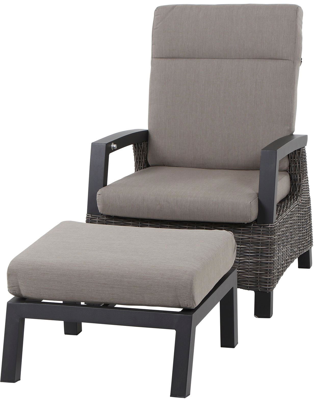 Siena Garden Gartenlounge-Set »Corido«, (Set, 8 tlg.), bestehend aus 2 Sesseln, 1 Bank, 1 Tisch und 4 Auflagen