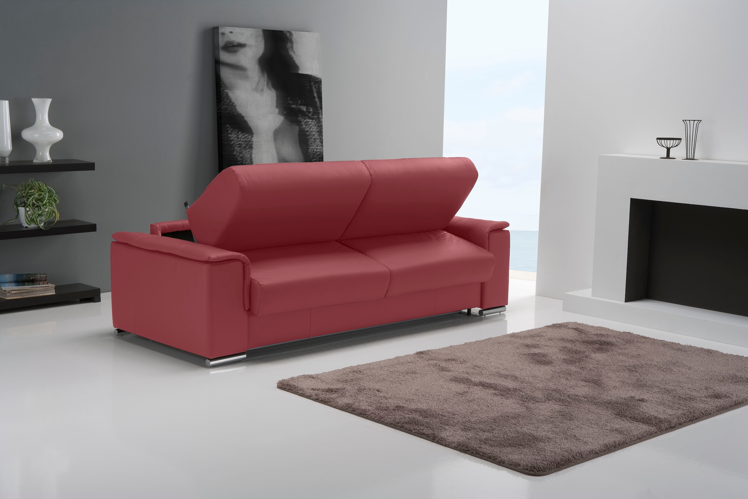 Egoitaliano Schlafsofa »Cecilia, modern & elegant, erstklassiger Sitzkomfort, Dauerschläfer«, inkl. Matratze und hochwertigem Metallbettrahmen, toller Schlafkomfort