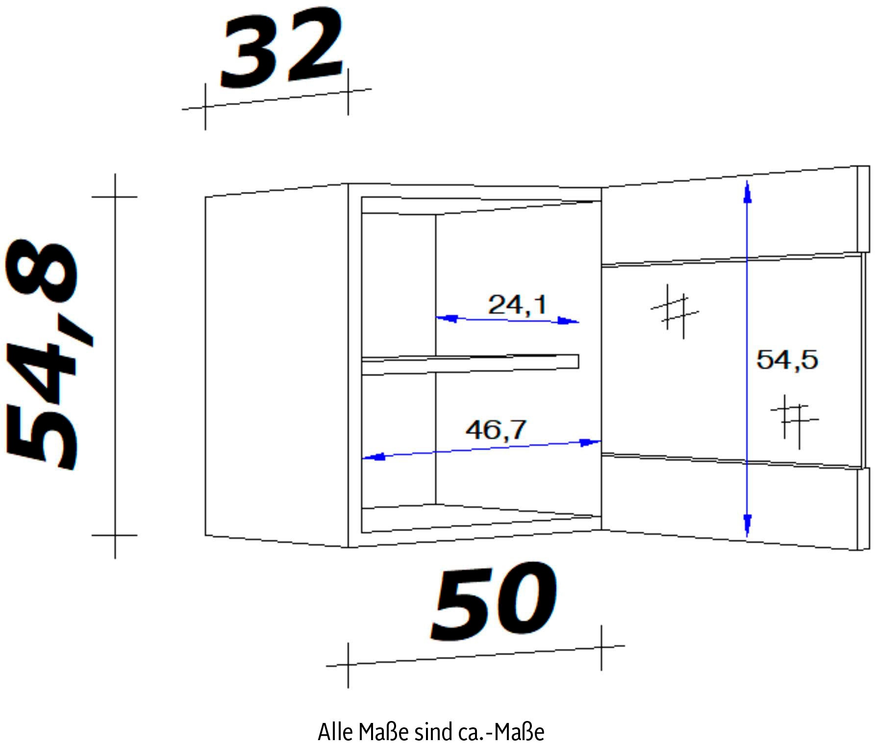 Flex-Well Glashängeschrank »Florenz«, (B x H x T) 50 x 54,8 x 32 cm, mit  Stollenglastüren auf Rechnung bestellen