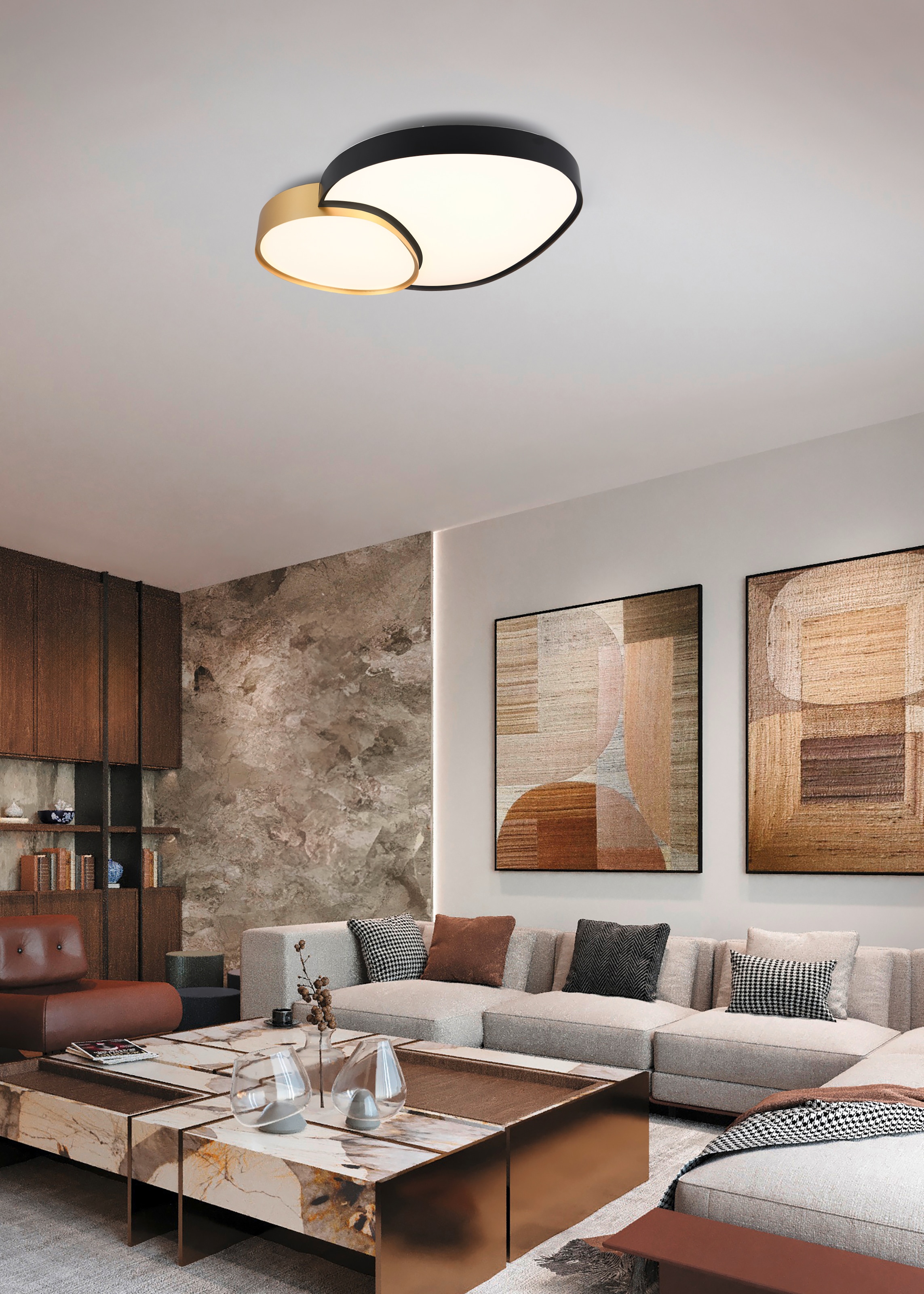 TRIO Leuchten LED Deckenleuchte »RISE, LED Deckenlampe 45W 5300 Lumen warmweiß bis kaltweiß 2700-6500K« LED-Board 1 Stk. warmweiß - kaltweiß Fernbedienung dimmbar Memoryfunktion Nachtlicht CCT Lichtfarbe wählbar