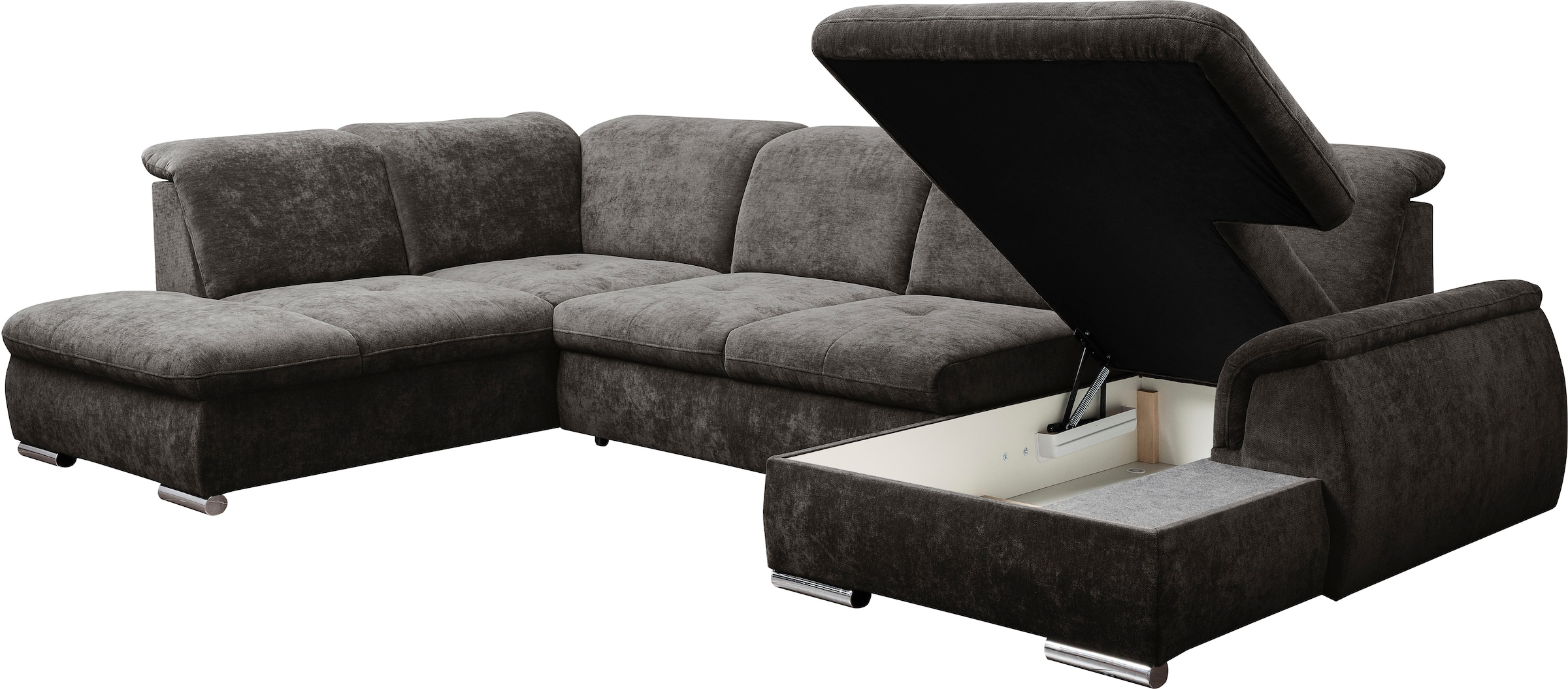 WERK2 Wohnlandschaft »Pula« verstellbare Kopfteile, mit Schlaffunktion und Bettkasten