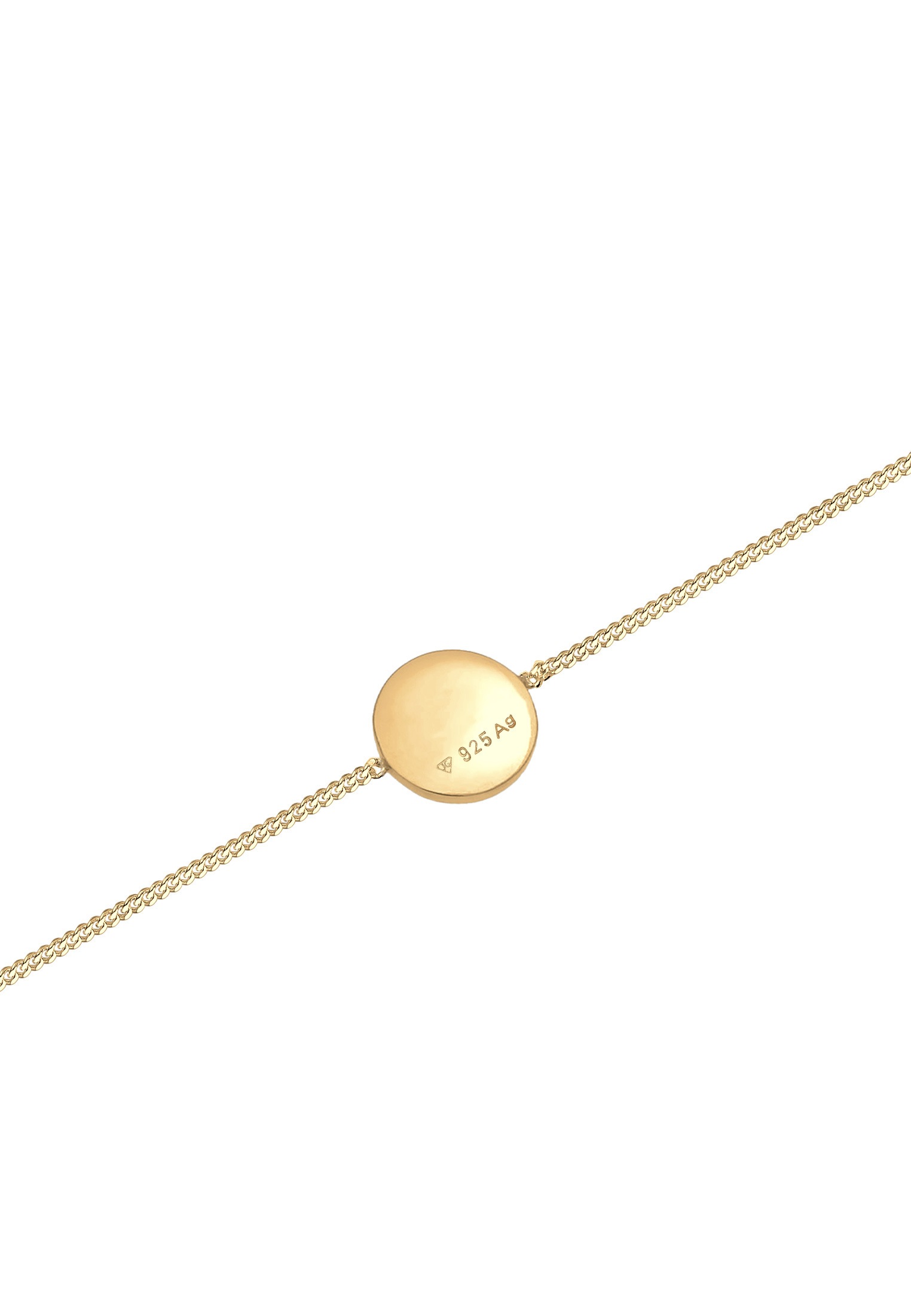 Elli Armkette »Armband Kreis Plättchen Glanz Basic Geo 925 Silber«
