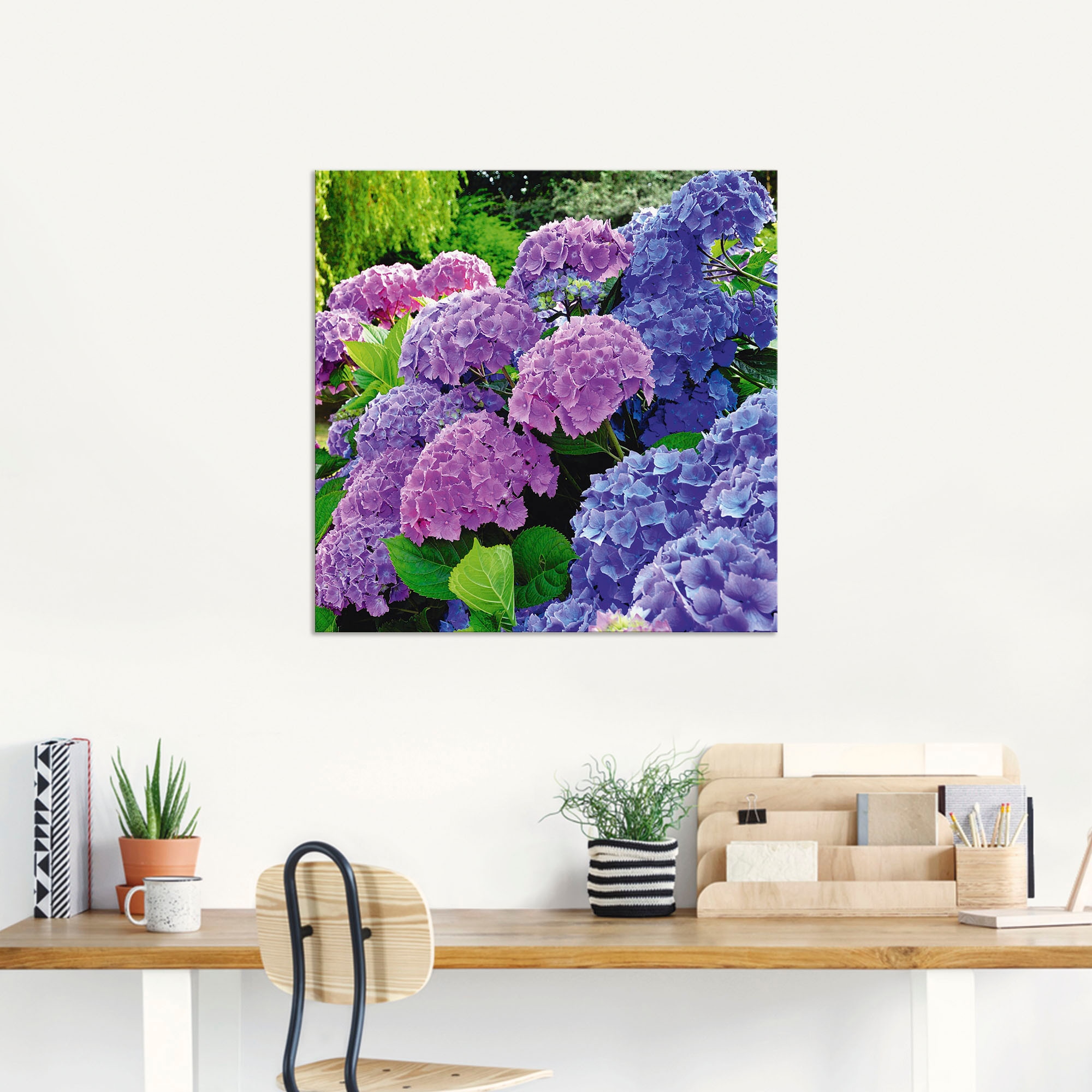 Artland Wandbild »Hortensien im Garten« Blumen 1 Stk. tlg. als Alubild, Leinwandbild, Poster in verschied. Größen
