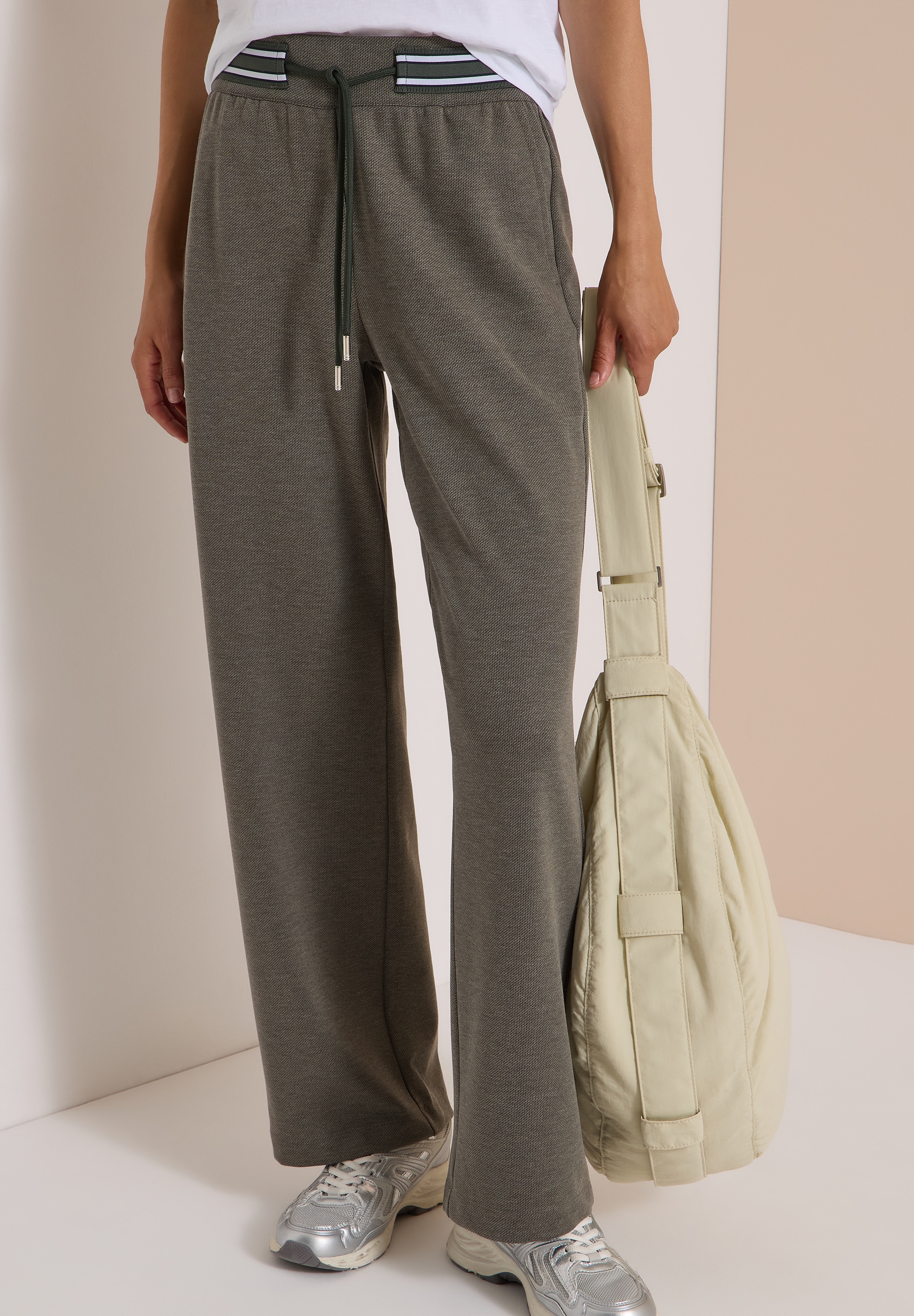 Cecil Stoffhose »Style Neele«  Jaquard-Qualität, Elastikbund mit Kontrastdetails