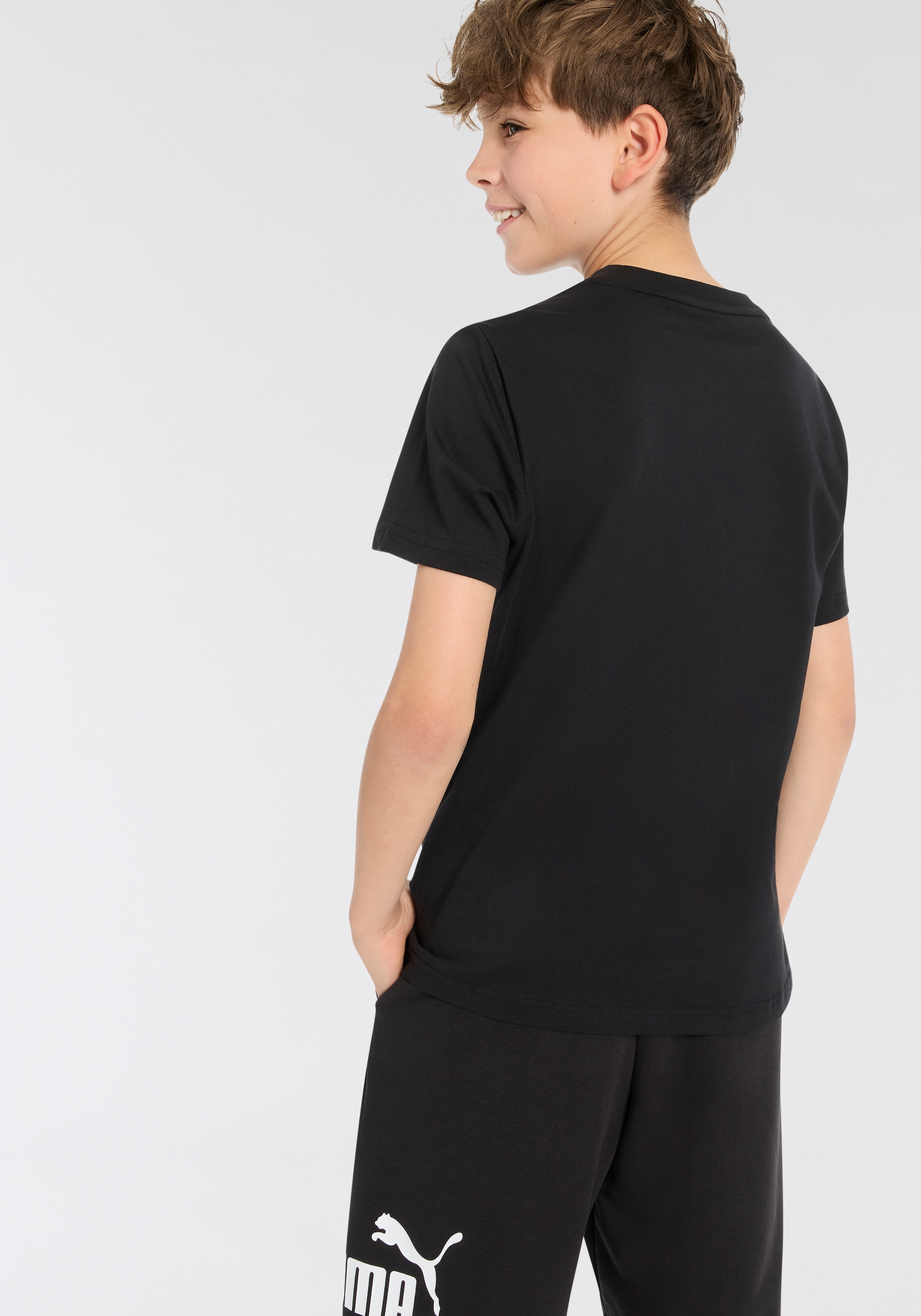 PUMA T-Shirt »ESS LOGO LAB TEE B« für Jugendliche, Kurzarm, Regular Fit, Rundhals-Ausschnitt