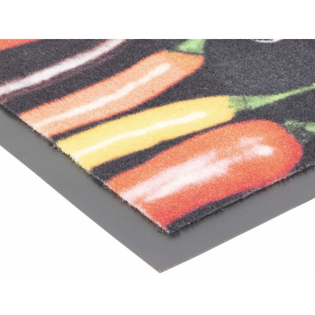 Primaflor-Ideen in Textil Küchenläufer »CHILI HERBS«, rechteckig, Chili-Kräuter  Motiv, Größe 50x150 cm, rutschhemmend, Küche