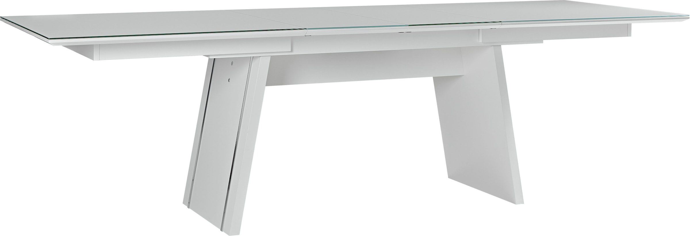 LEONARDO Esstisch »Cube«, mit Sicherheitsglas und edlem MDF Holz, Breite 160-240 cm