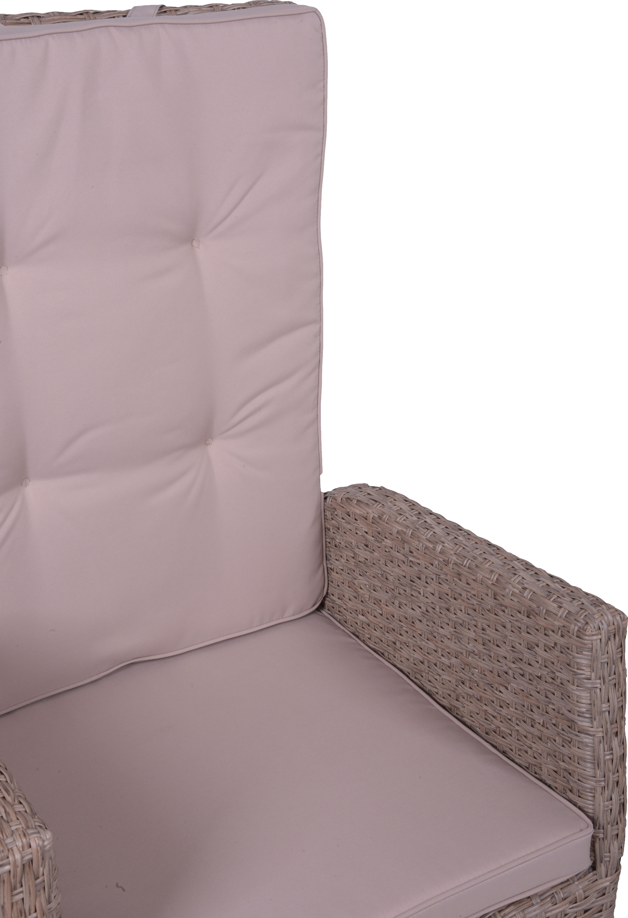 Garden Pleasure Garten-Essgruppe », Tischgruppe »BRAGA Set 01«, weidenbraun« Set, 7 Stk. tlg. 6 Sessel, mit Gasfedern, Tisch LxB: 220x100 cm, inkl Auflagen