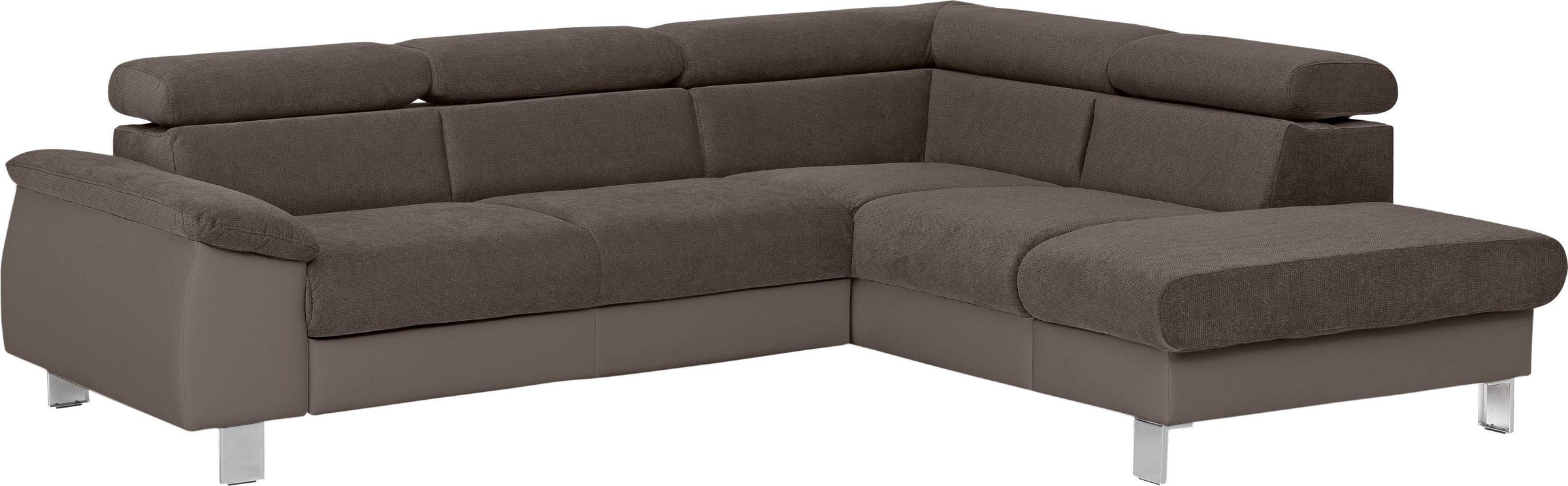 COTTA Ecksofa »Komaris L-Form, B: 249 cm«, mit Kopfteilverstellung, optional Bettfunktion, Bettkasten & Licht