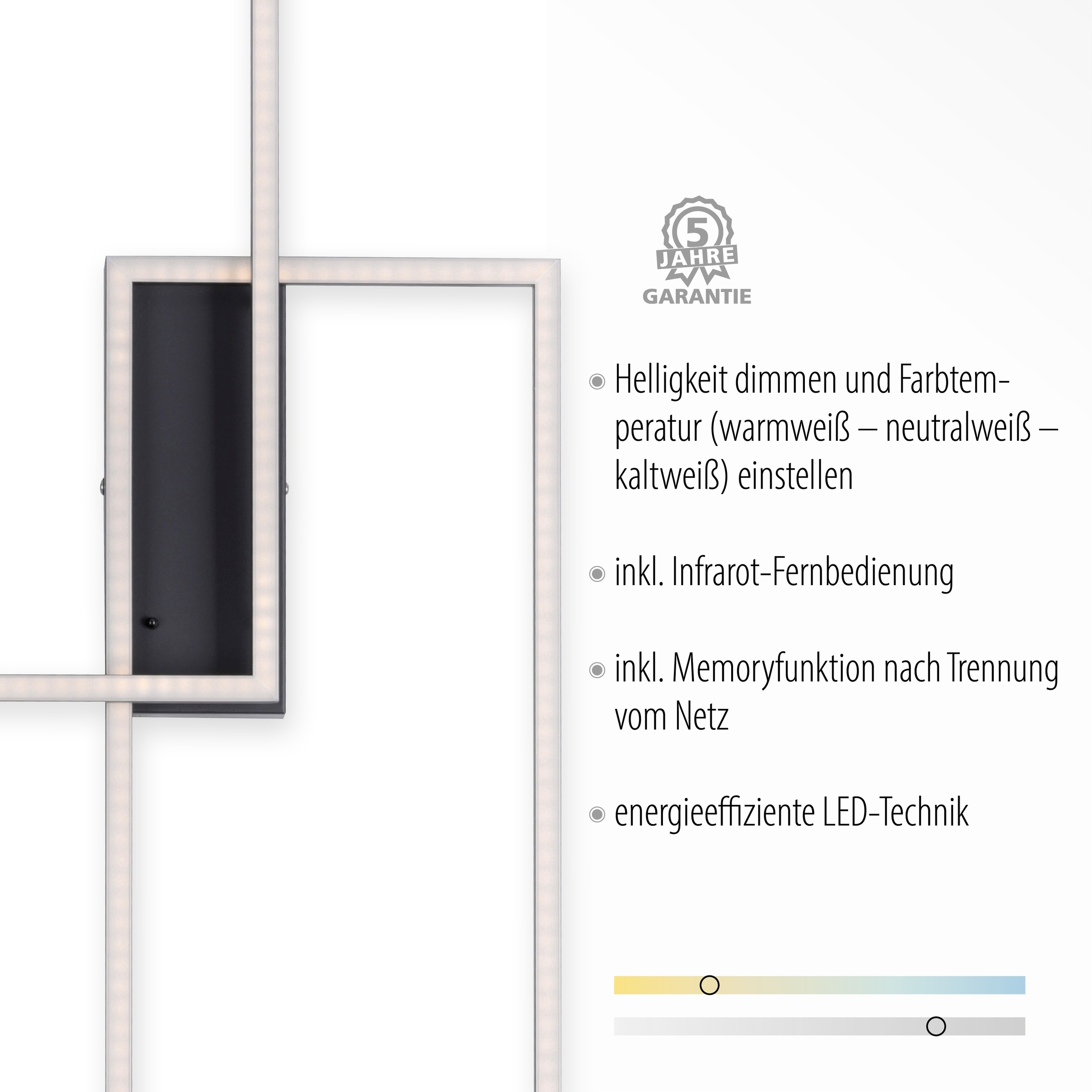 JUST LIGHT LED Deckenleuchte »IVEN«, 2 flammig, Leuchtmittel LED-Board | LED fest integriert, dimmbar über Fernbedienung