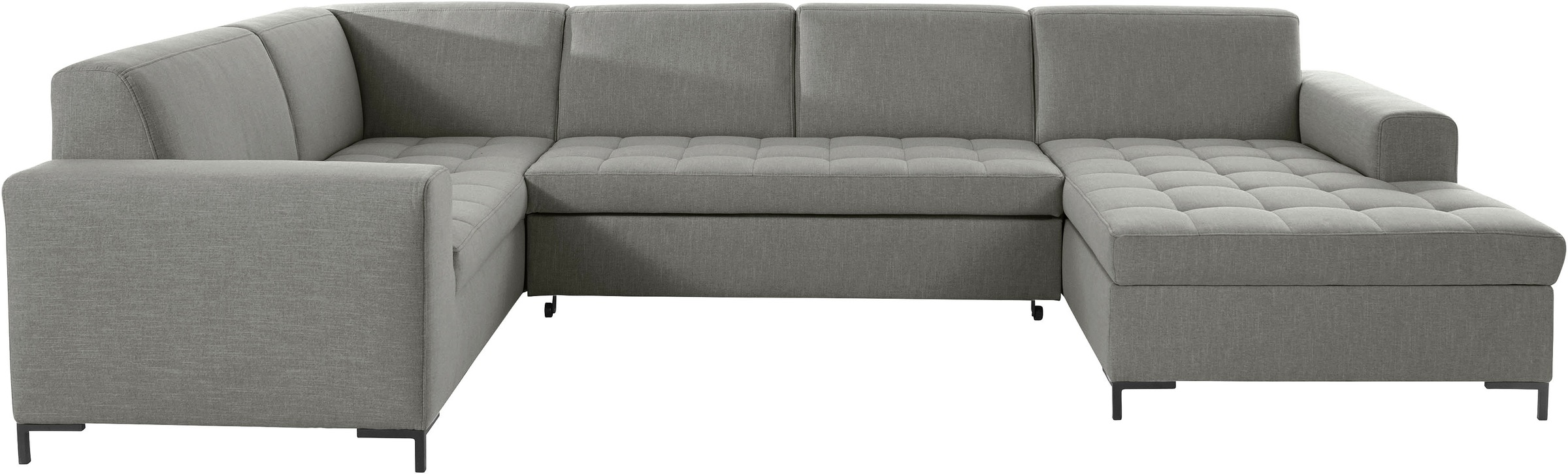 OTTO products Wohnlandschaft »Grazzo, aktuelle Steppung im Sitz, viel Platz, zeitlos, U-Form«, hochwertige Stoffe aus recyceltem Material, Steppung im Sitzbereich