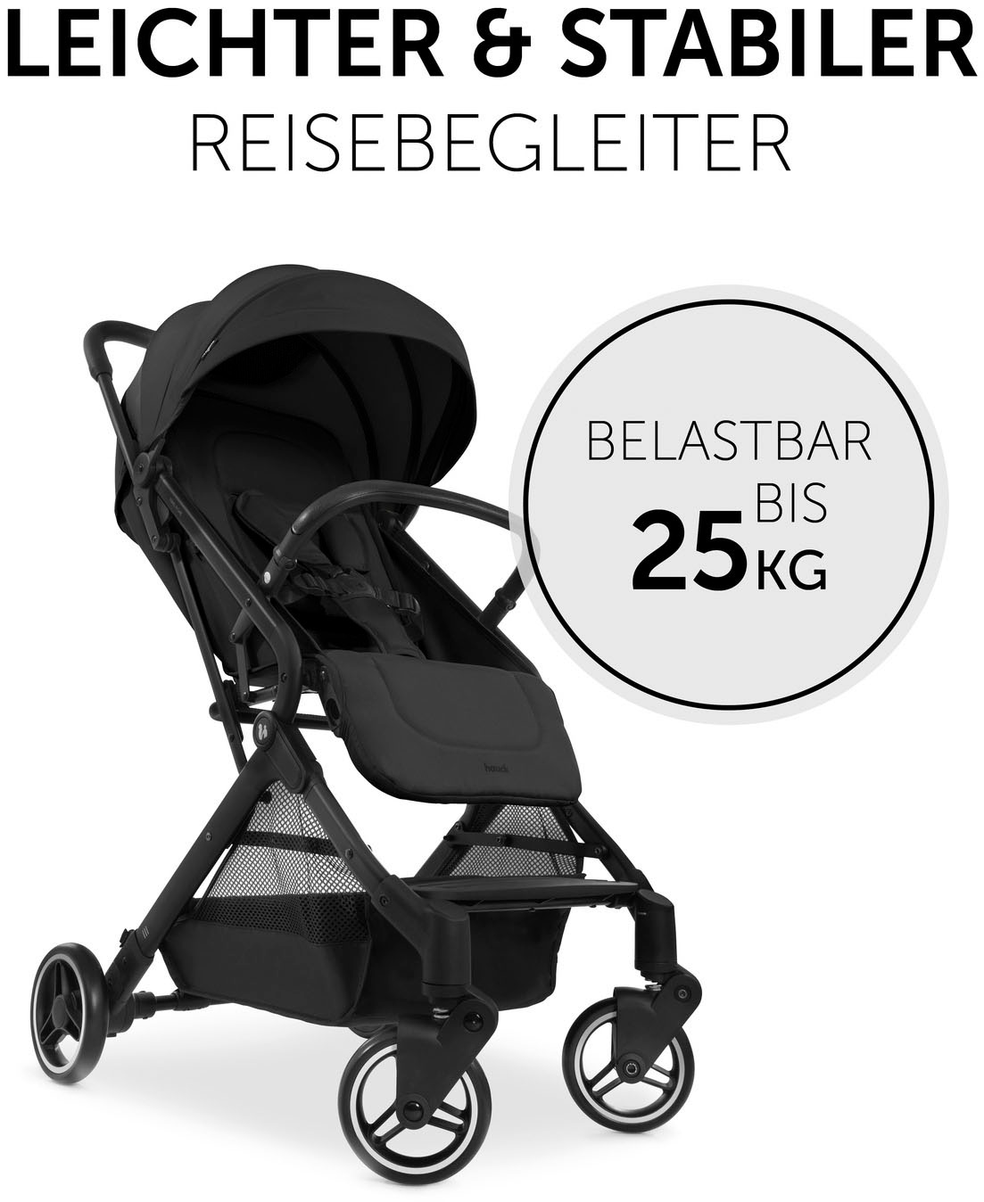 Hauck Kinder-Buggy »Travel N Care, black«, 22 kg