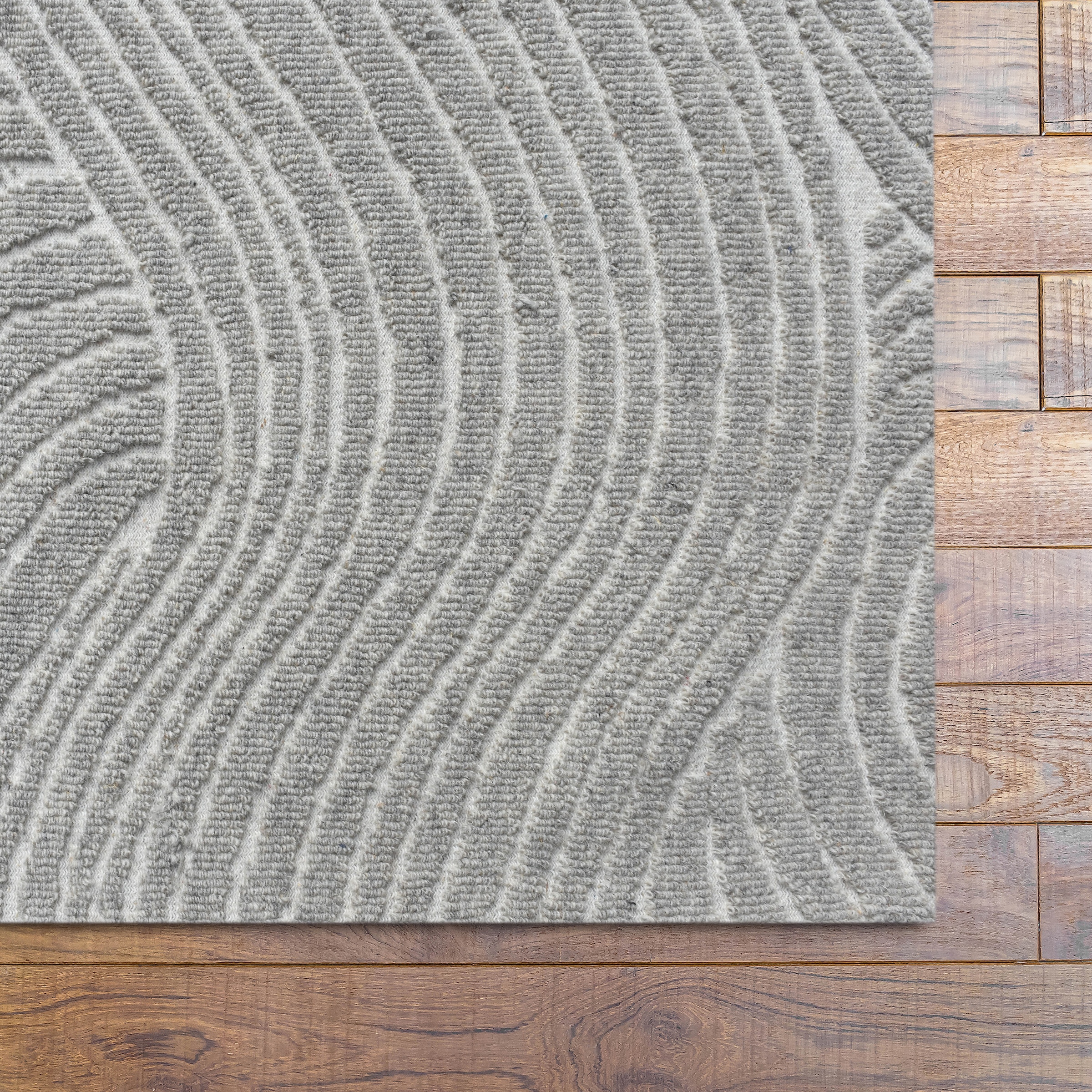 my home Wollteppich »Falun, Wolle, Hoch-Tief-Struktur, maschinell gewebt« rechteckig 12 mm Höhe einfarbig, Wolle, Teppich, Wohnzimmer, Schlafzimmer, Esszimmer