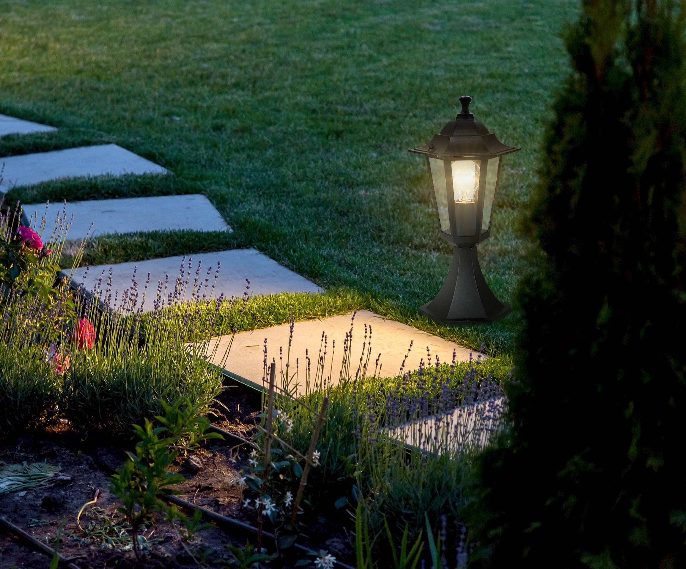 EGLO Sockelleuchte »LATERNA 4 Sockellampe, H38,5 x Ø19,5 cm, Beleuchtung für außen« E27 1 Stk. Außenleuchte Laterne, Vintage Gartenlampe, Außenlampe, E27, IP44