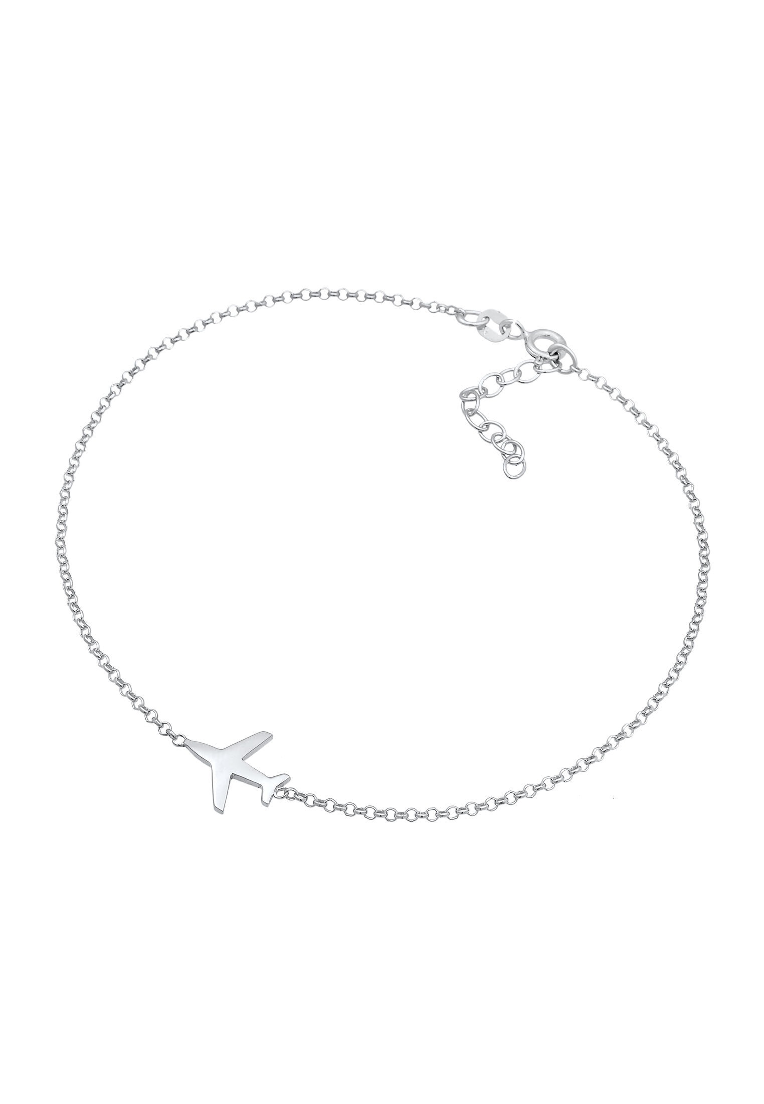 Elli Fußkette »Fußschmuck Flugzeug Travel Reise Basic 925 Silber«