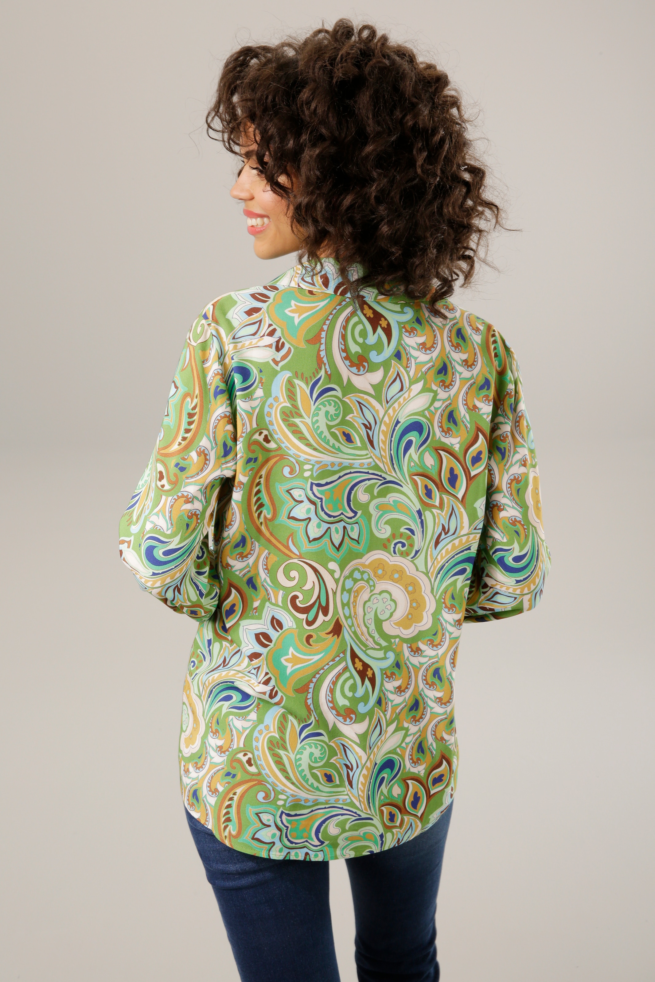 Aniston CASUAL Hemdbluse, graphische Paisley-Muster jedes Teil Unikat bei ein 