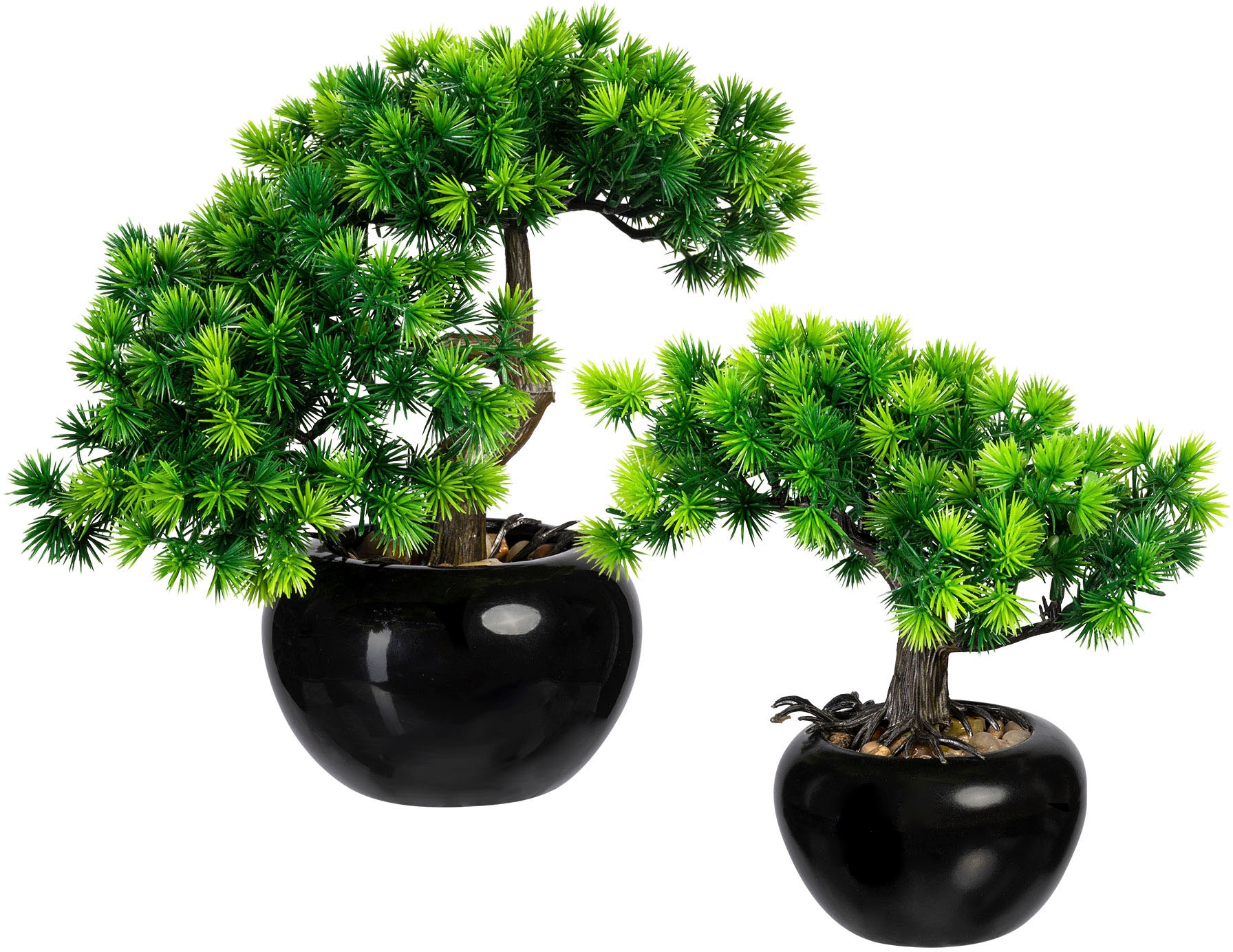 Creativ green Kunstbonsai »Bonsai Lärche«, im Keramiktopf, 2er Set
