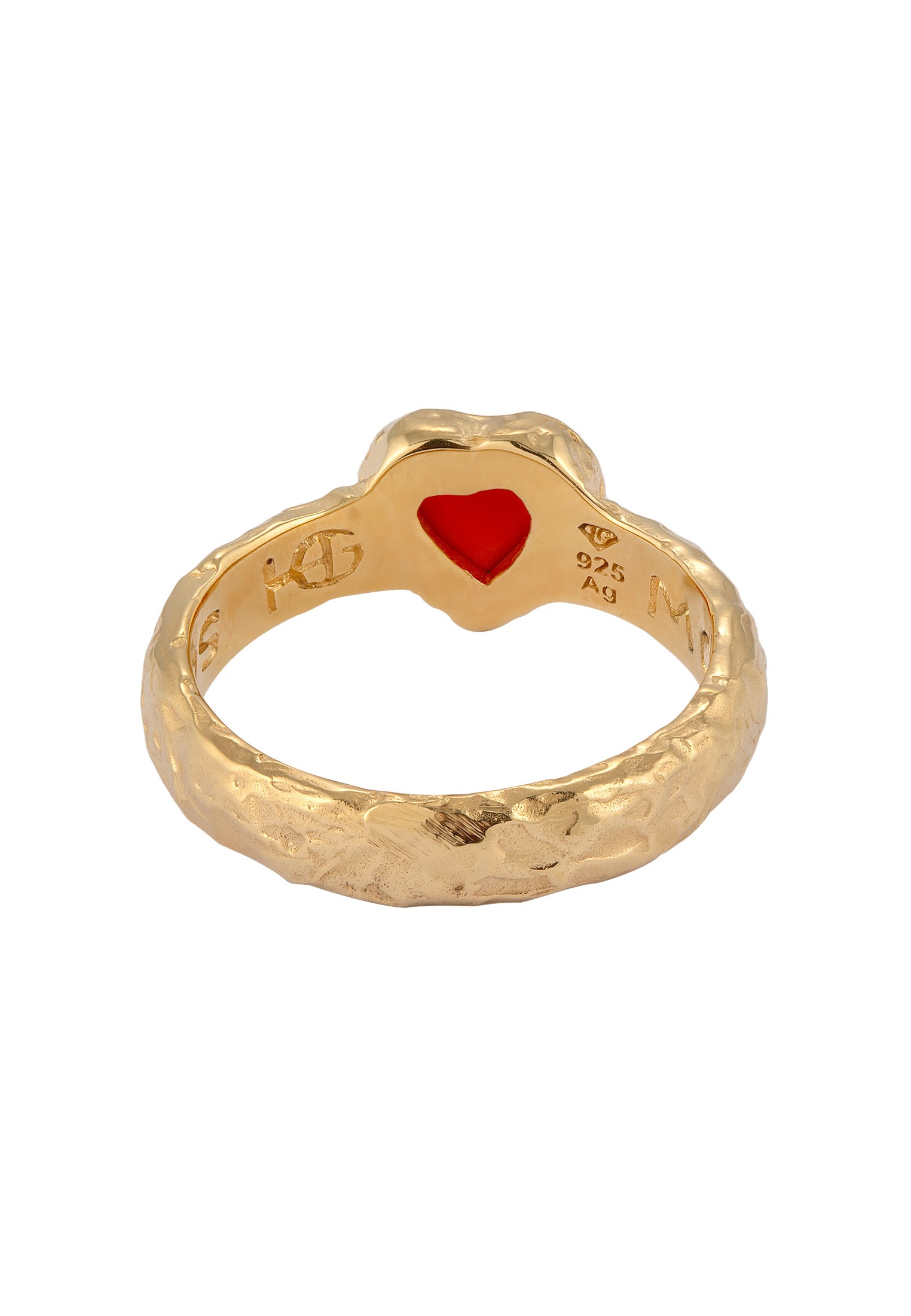 HAZE & GLORY Silberring »Ring Herz Onyx Rot 925 Sterling Silber - Heart Over Heels«