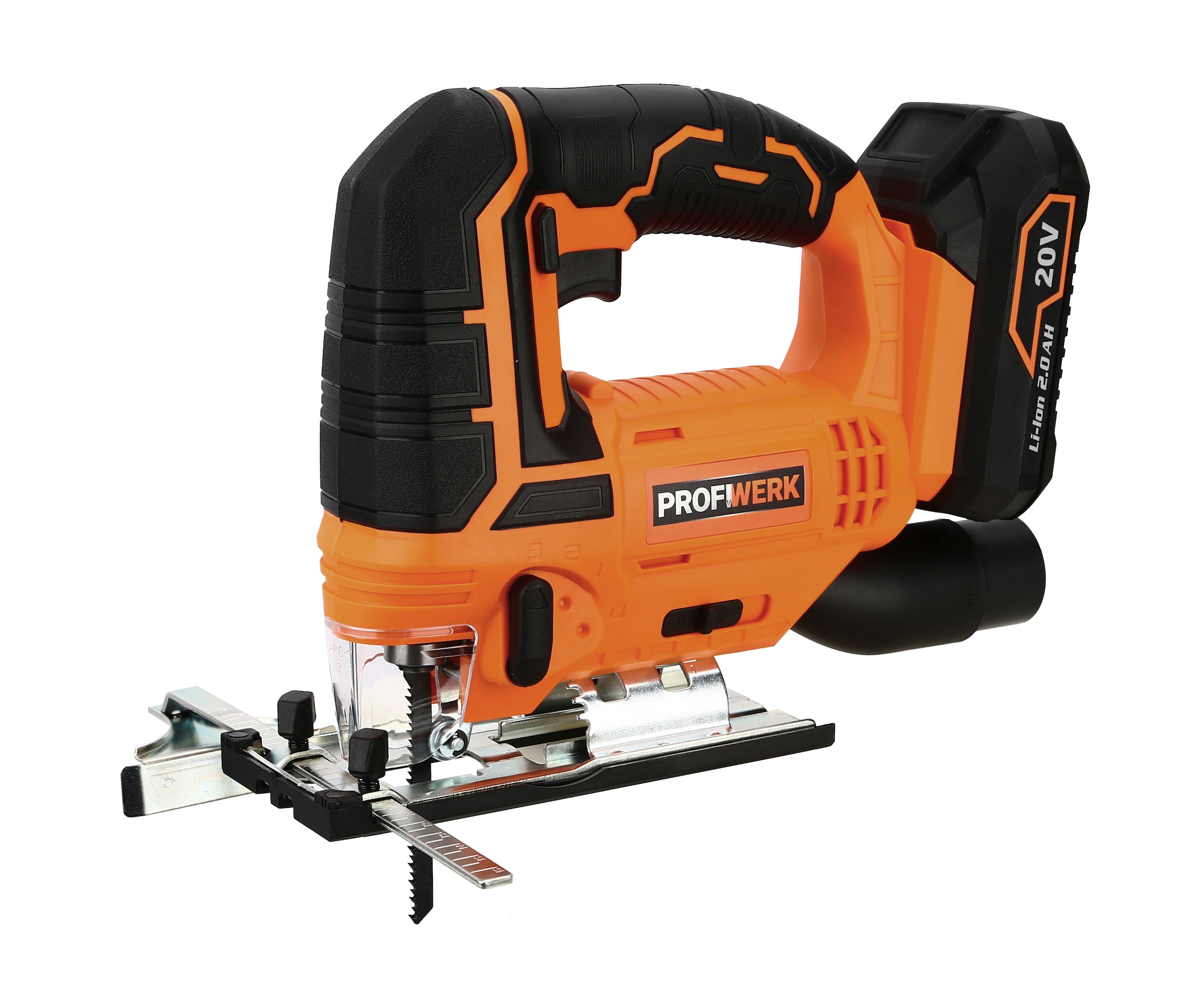 Profiwerk Akku-Stichsäge »PWSTS-01-Kit20V, Schnittleistung 80/12/5 mm«, 2,0Ah Akku, Netzteil