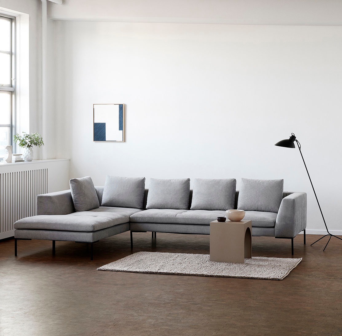 FLEXLUX Ecksofa »Loano, superbequemer Sitzkomfort durch Kaltschaum im Sitz«, modernes Sofa, frei im Raum stellbar, lose Kissen, L-Form