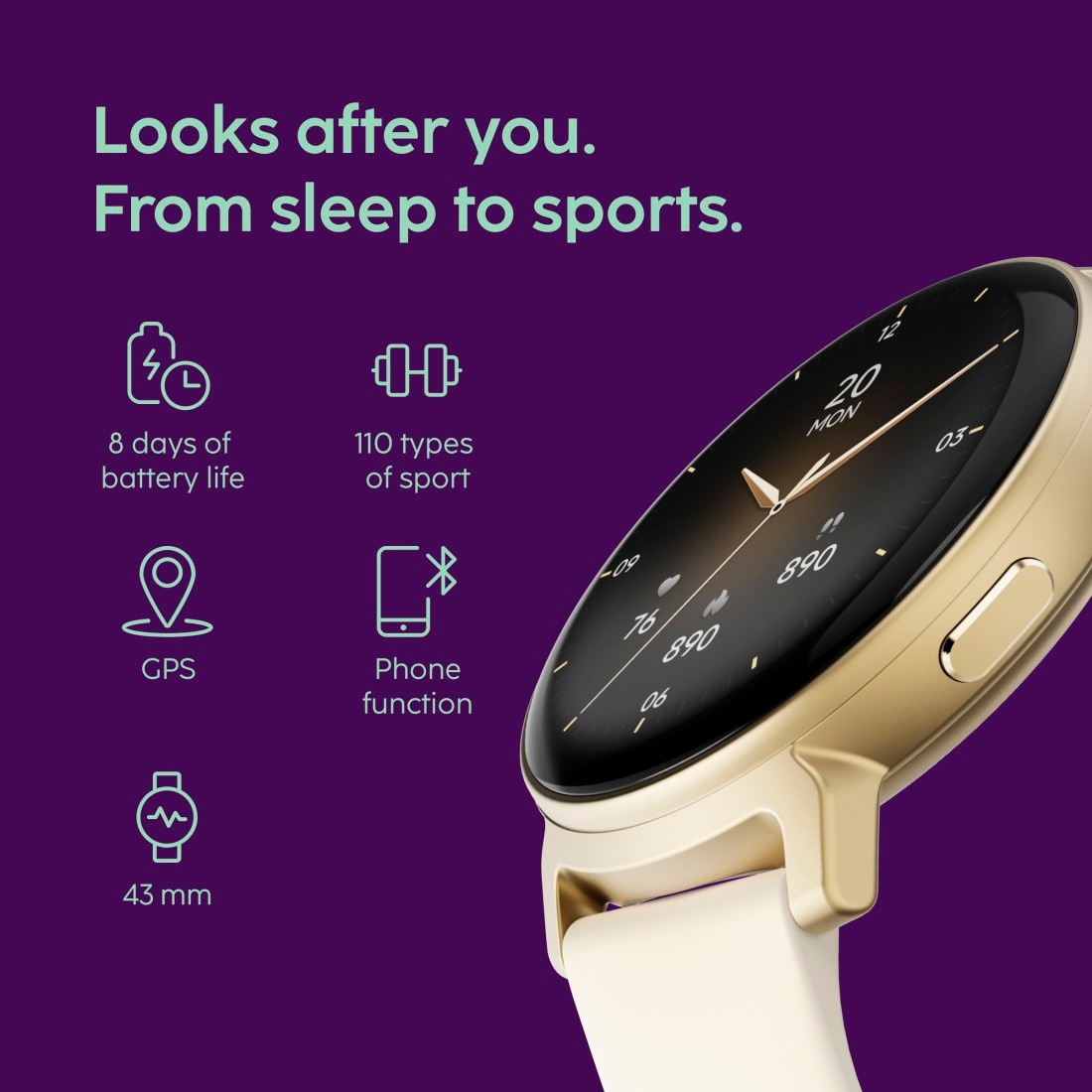 Hama Smartwatch »ARION GPS, AMOLED-Display, IP68, Telefonfunktion, 110 Sportmodi«(/ 1,32 ″)