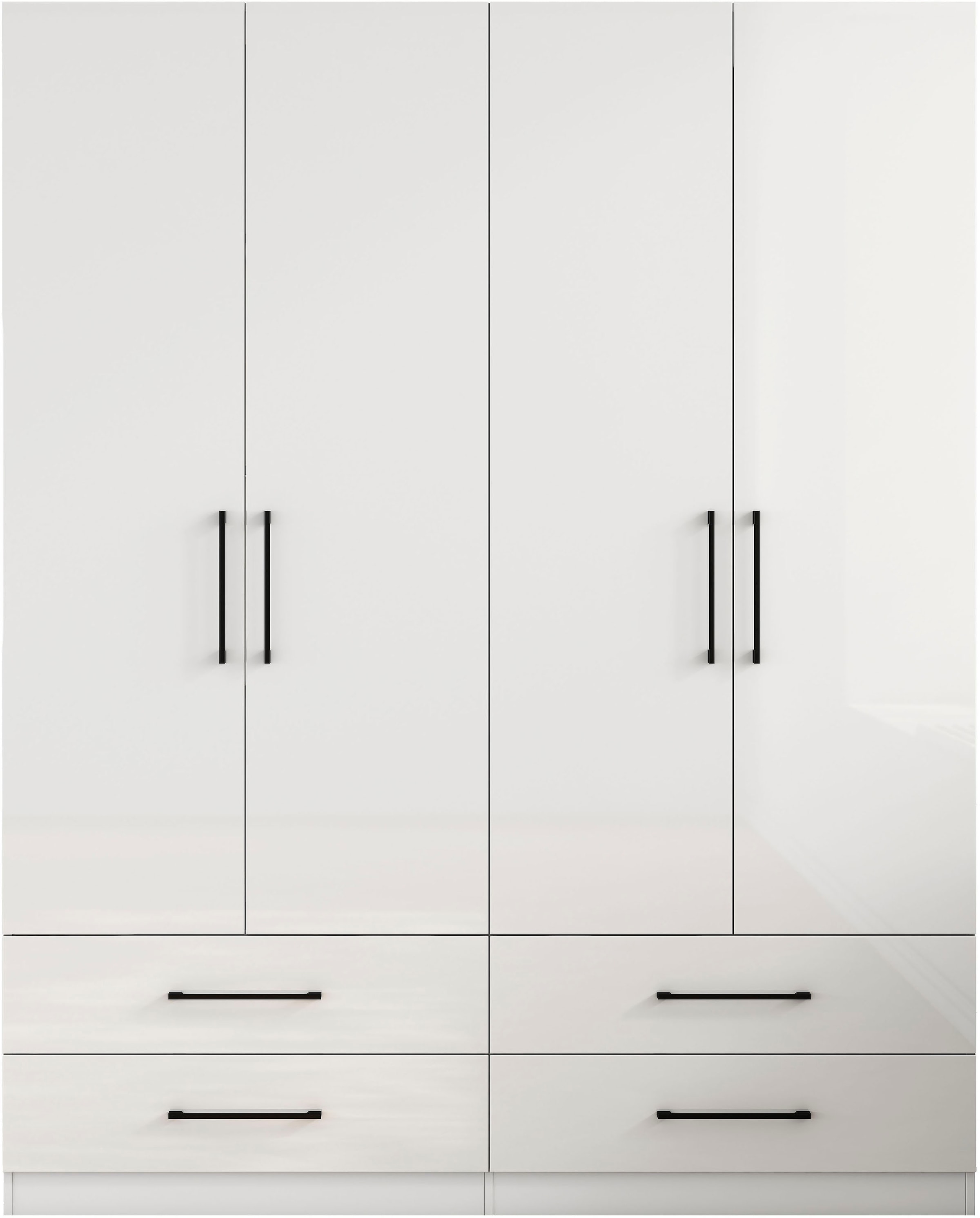 OTTO home Kleiderschrank »Sylt Schlafzimmerschrank Bestseller mit hochglänzenden Fronten« Drehtürenschrank mit 4 Schubladen und 4 Türen,  Schrank in Breite 160 mit viel Stauraum