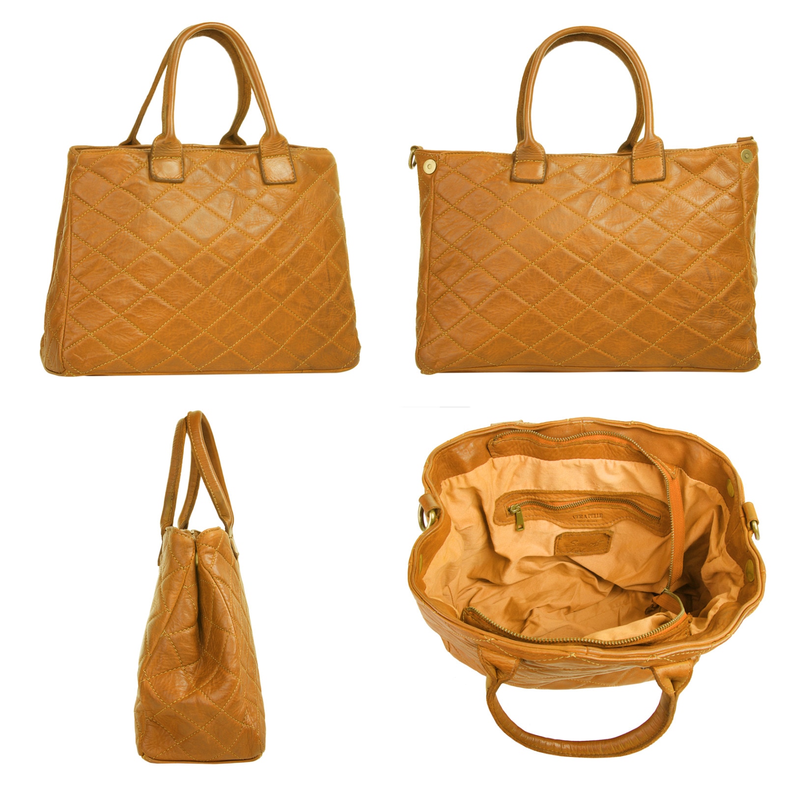 Samantha Look Henkeltasche, echt Leder, Made in Italy