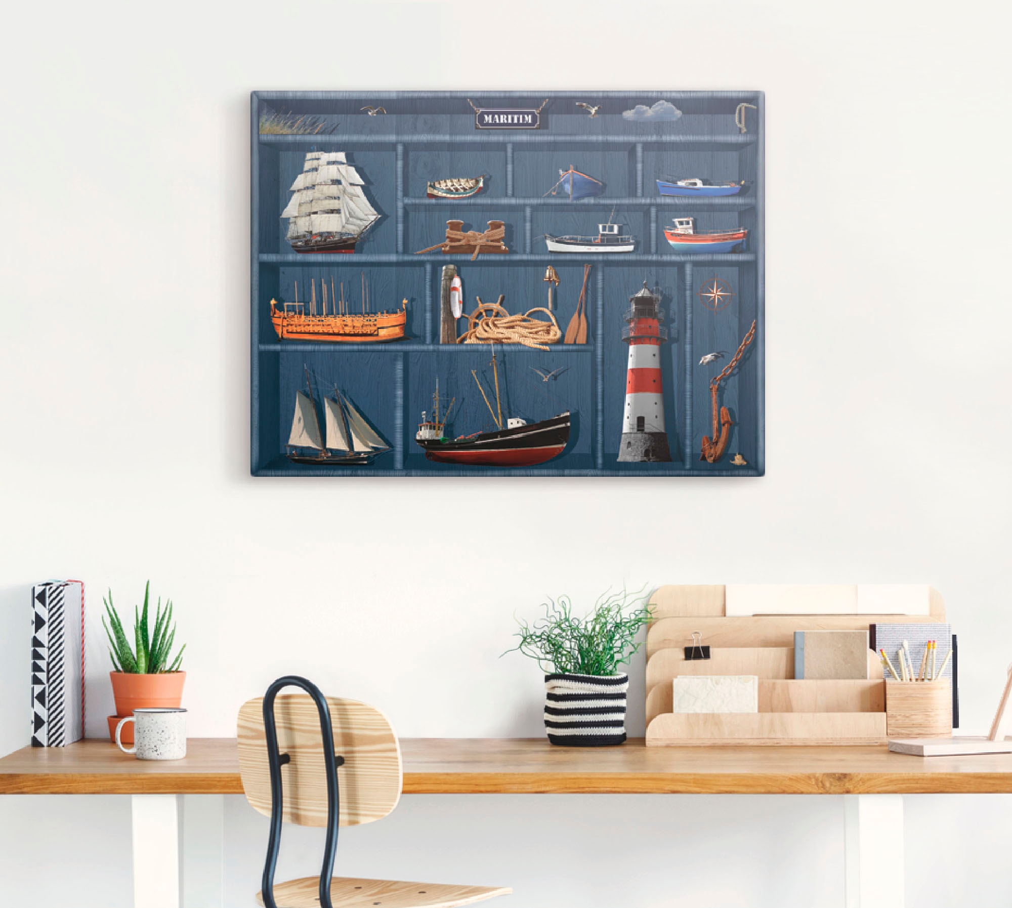 Artland Wandbild »Der maritime Setzkasten«, Arrangements, (1 St.), als Leinwandbild, Poster, Wandaufkleber in verschied. Größen