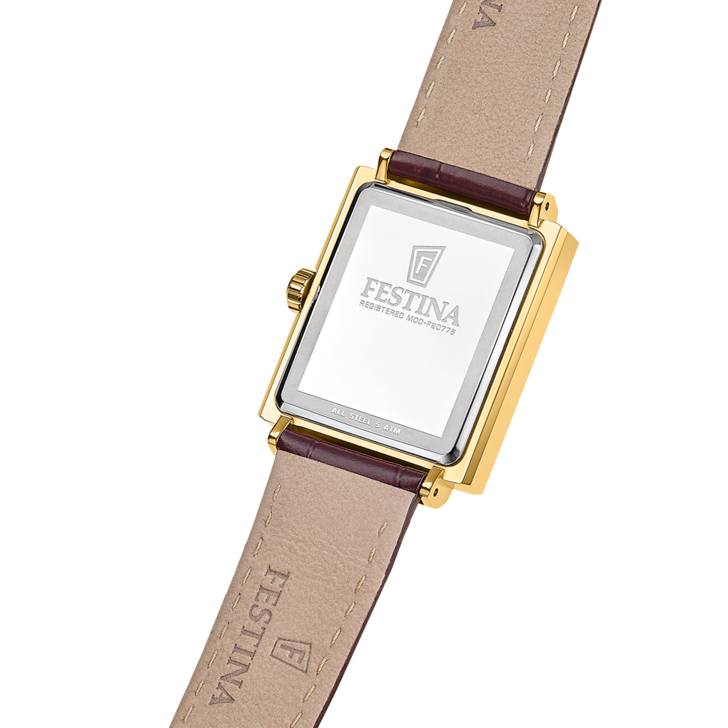 Festina Quarzuhr »On the Square« Armbanduhr, Damenuhr, Herrenuhr, Lederarmband, analog