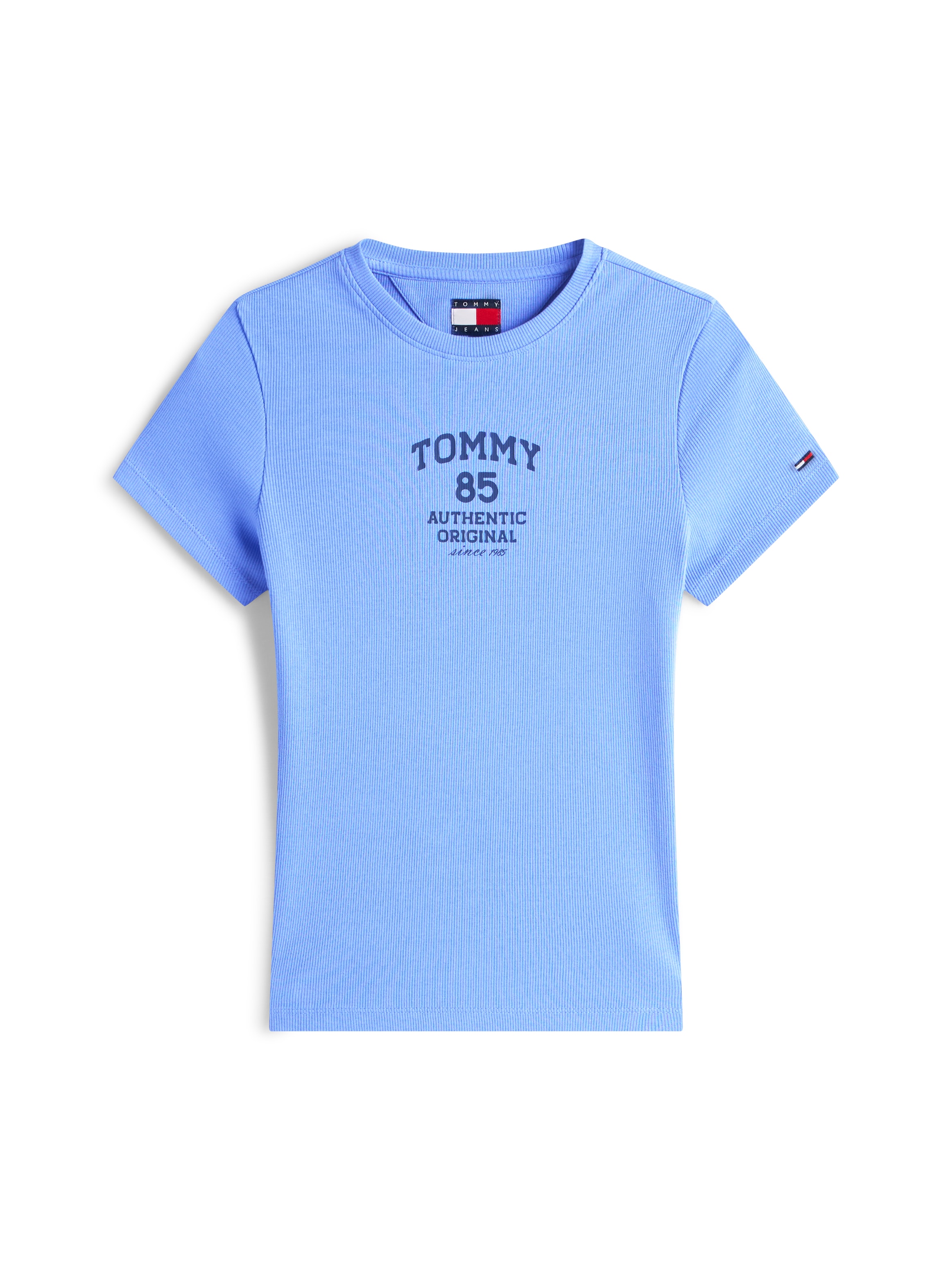 Tommy Jeans Kurzarmshirt »TJW SLIM TOMMY 85 RIB SS TEE« in gerippter Struktur