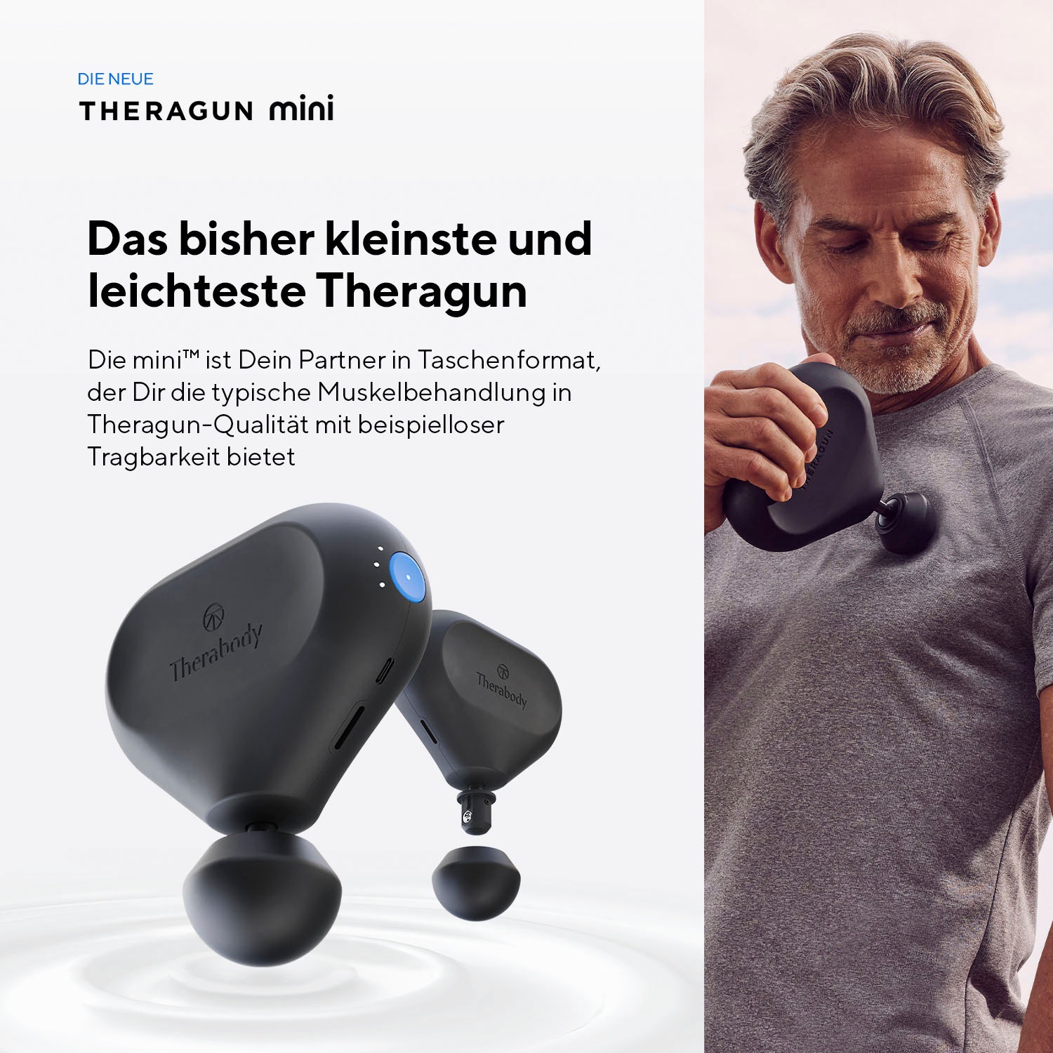 Therabody Massagepistole »Theragun Mini 2.0«, (portabel, Licht & App-Steuerung), Schmerzlinderung, Erholung, Stressreduktion