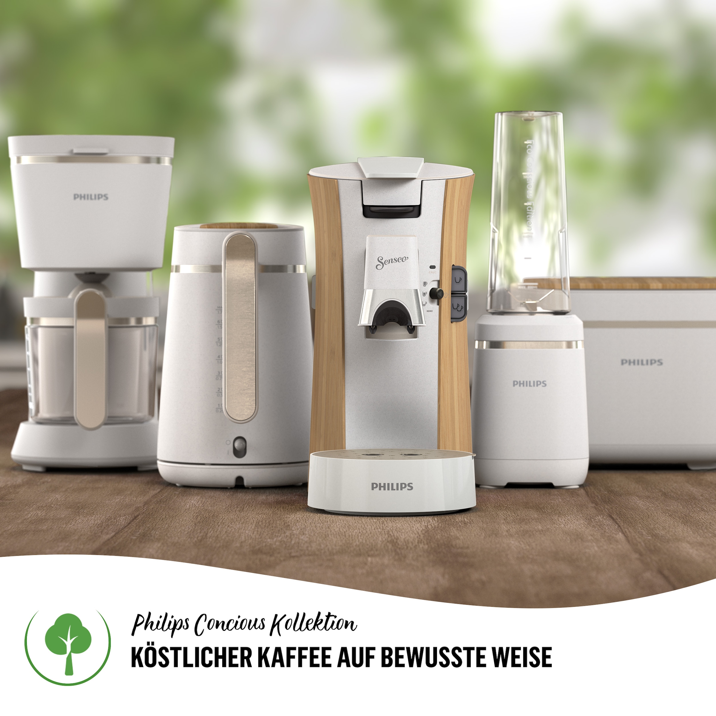 Philips Senseo Kaffeepadmaschine »Select CSA240/05 Eco Conscious Collection«, drei Kaffee-Einstellungen, biobasierter Kunststoff, Seidenweiß matt