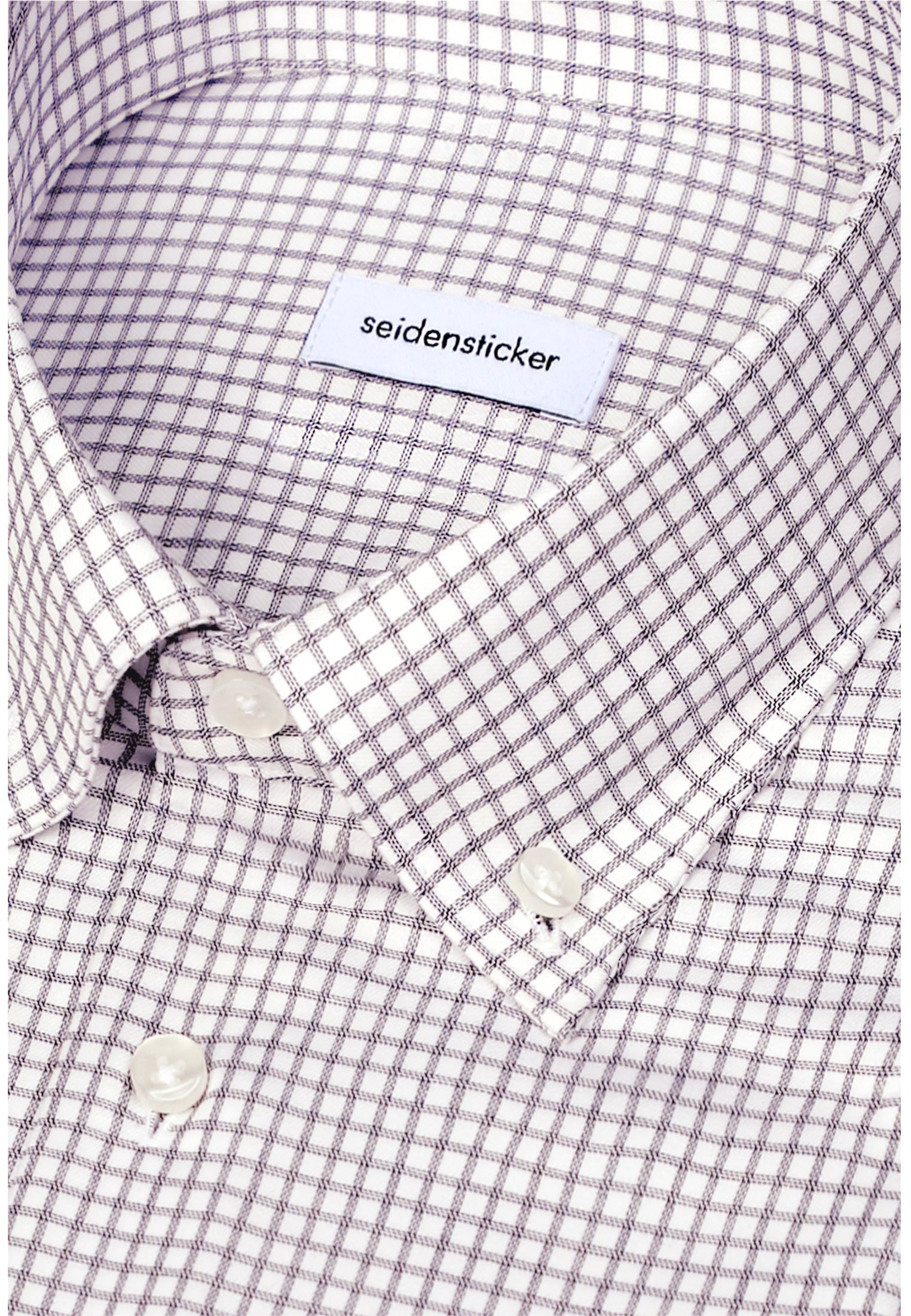 seidensticker Businesshemd »Schwarze Rose« Regular 1/1 Button-Down-Kragen Karo