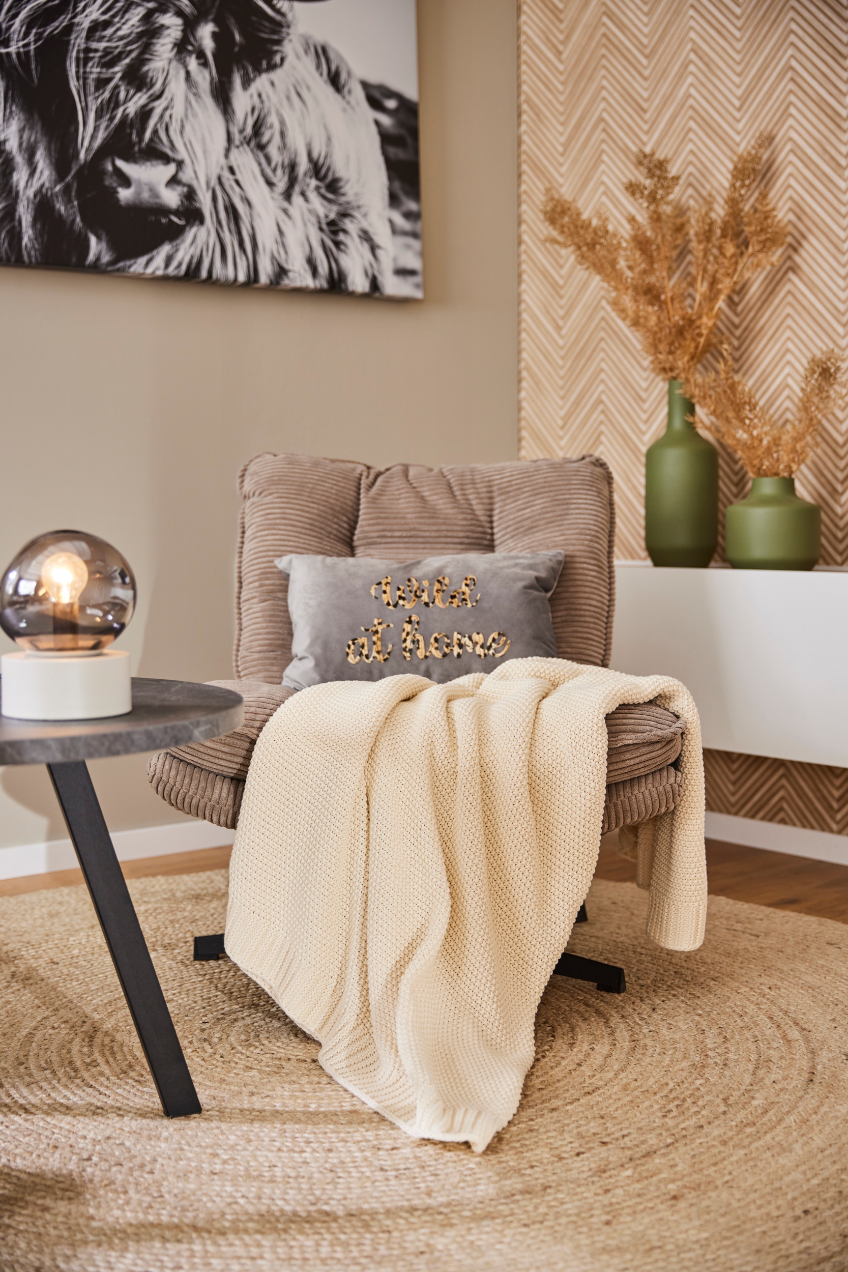 OTTO home Wohndecke »Phelon« Strickmuster, modern und pflegeleicht, verschiede Farben,