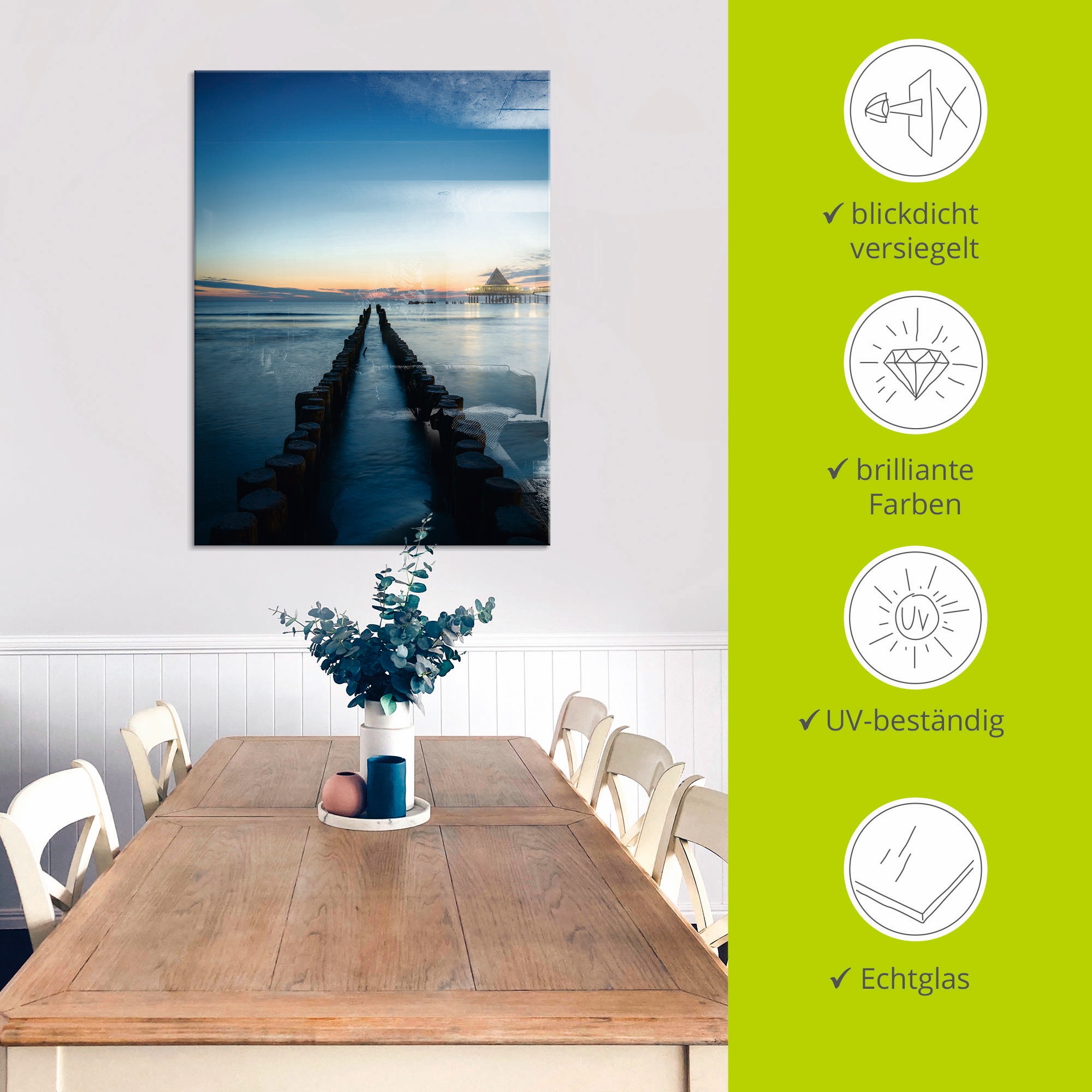 Artland Glasbild »Usedom am Morgen« Gewässer 1 Stk. tlg. in verschiedenen Größen