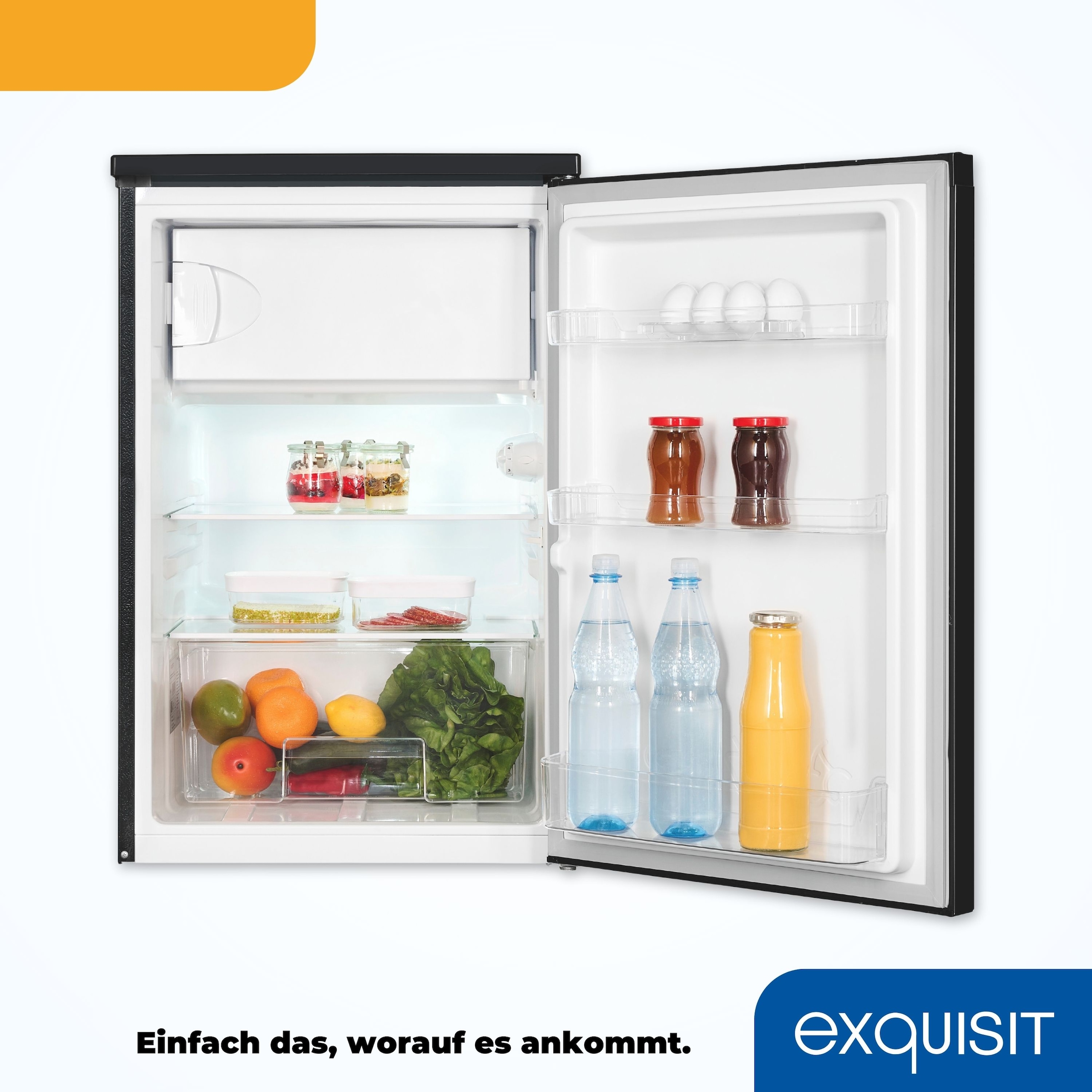 exquisit Kühlschrank »KS16-4-051C« 84,5 cm hoch 54,9 cm breit 107 L Mini-Kombi: stufenlos regulierbar, hell & für jede Küche