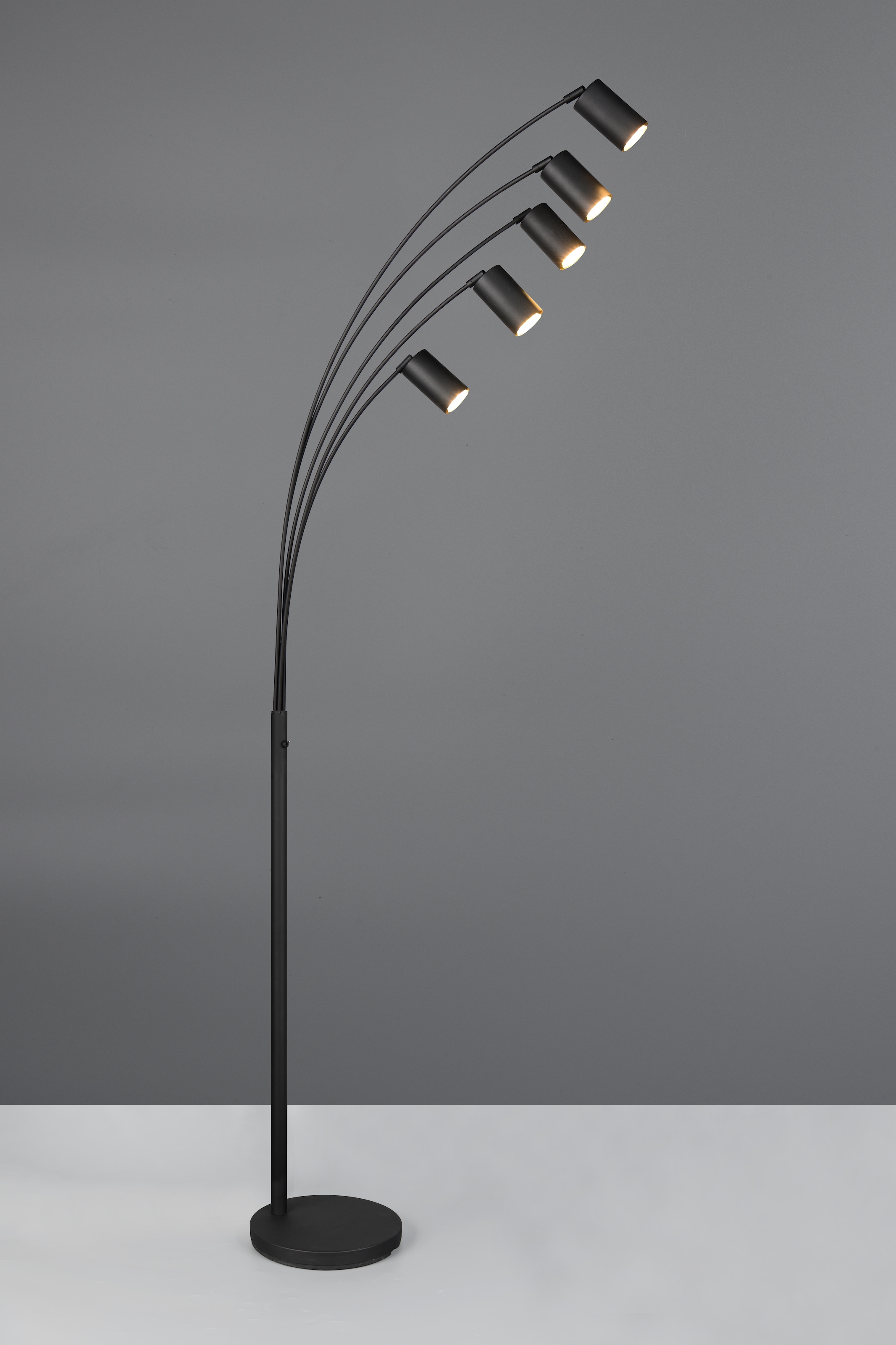 TRIO Leuchten Stehlampe »MARLEY, 5-flammige Bogenleuchte, exkl 5x GU10 max 10W, Kippschalter« GU10 1 Stk. warmweiß - kaltweiß Höhe 200 cm, Leuchtenarme flexibel verstellbar Leseleuchte Stehleuchte