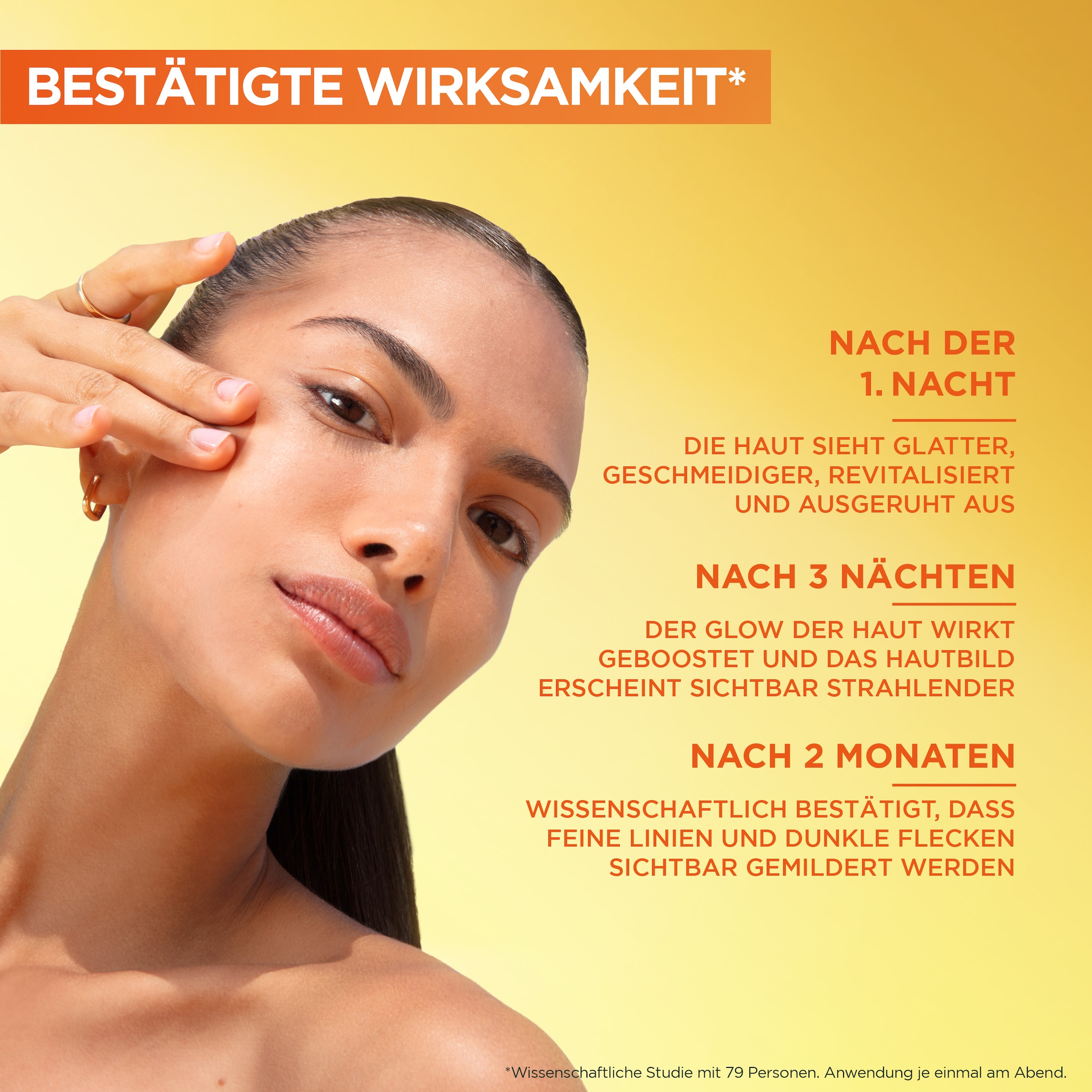 GARNIER Gesichtsserum »VITAMIN C GLOW BOOSTER NACHTSERUM« mit Hyaluronsäure