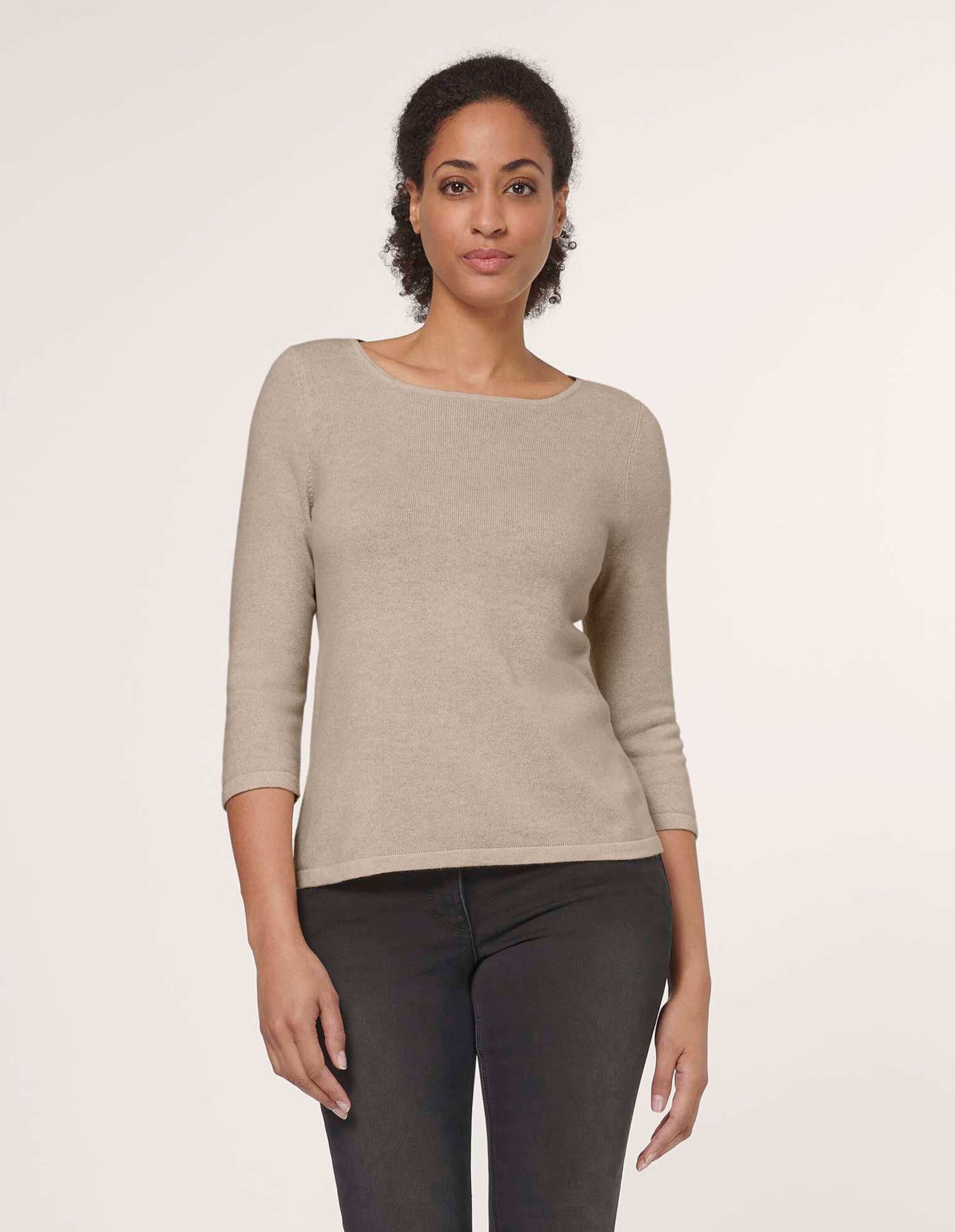 MADELEINE Longpullover »Strickpullover Kaschmirpullover mit U-Boot-Ausschnitt« Kaschmirpullover mit 3/4 Arm