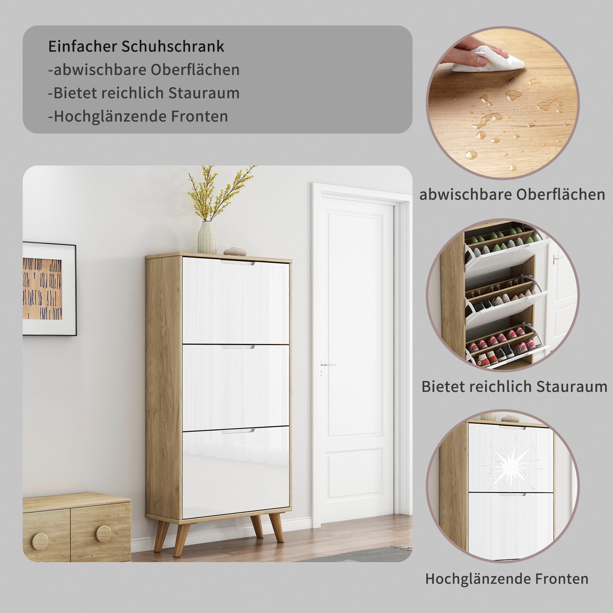 OTTO home Schuhschrank »Lund« FSC-zertifiziertem Holz, ABS-Kanten, Breite 62 cm