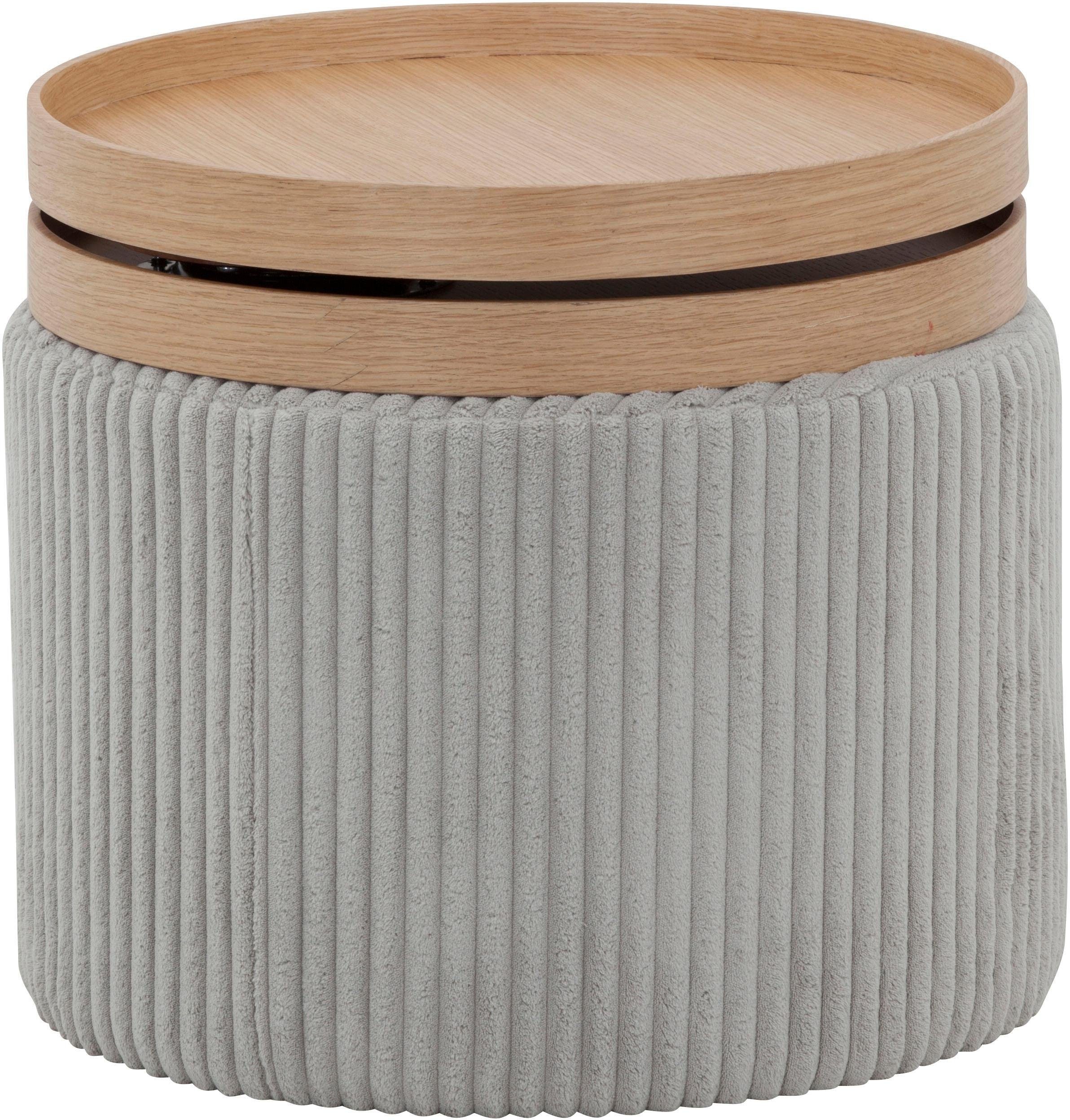 SalesFever Beistelltisch "Coffeetable in minimalistischer Optik" Bewegliche Tabletts trifft modernen Cordbezug