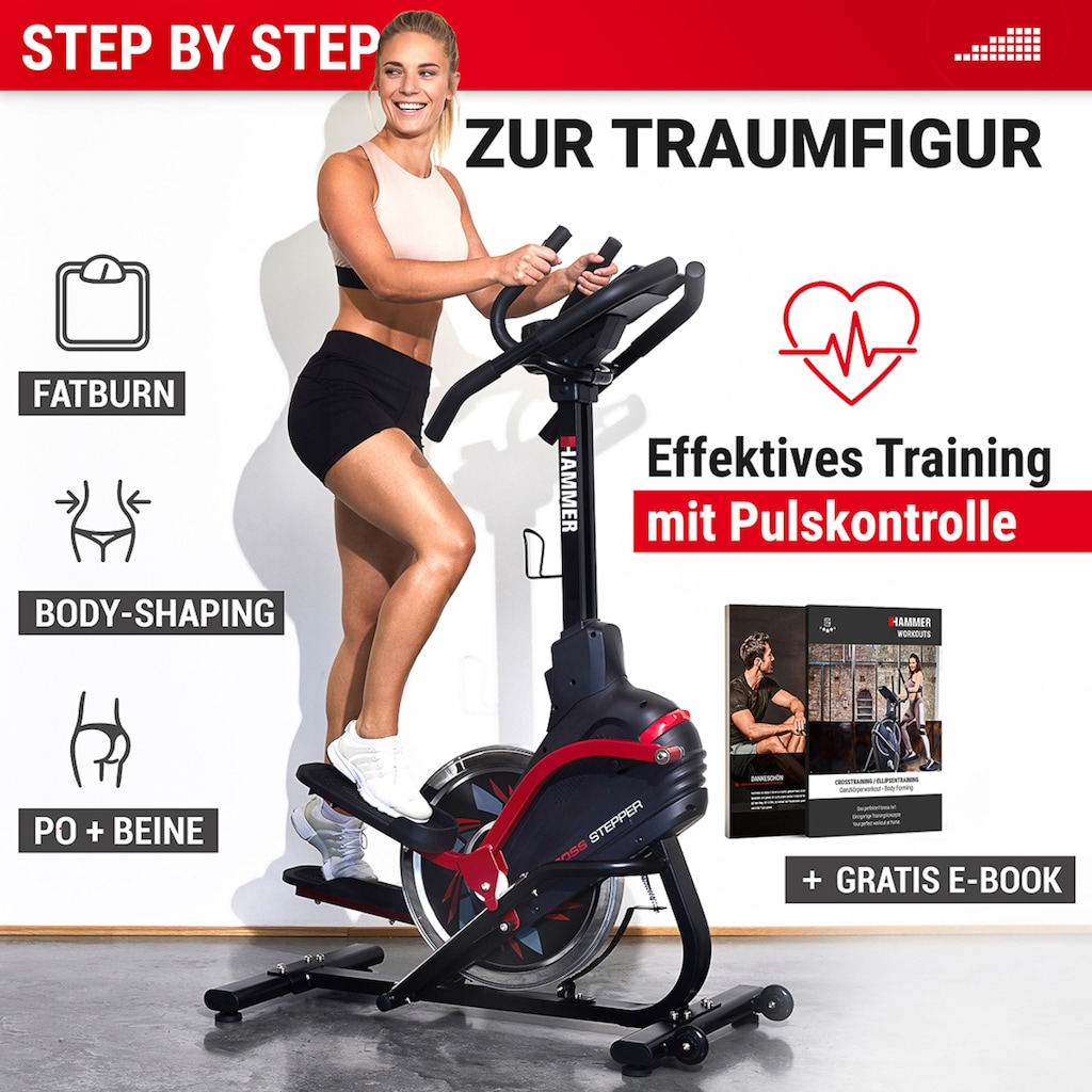 Hammer Power-Stepper »Cross-Stepper«, Fitness-Apps per Smartphone/Tablet