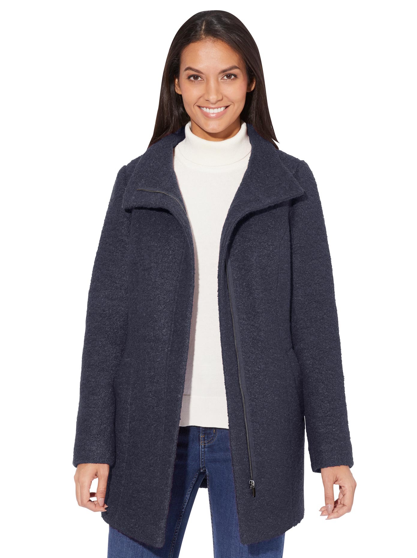 Casual Looks Bouclèjacke ohne Kapuze