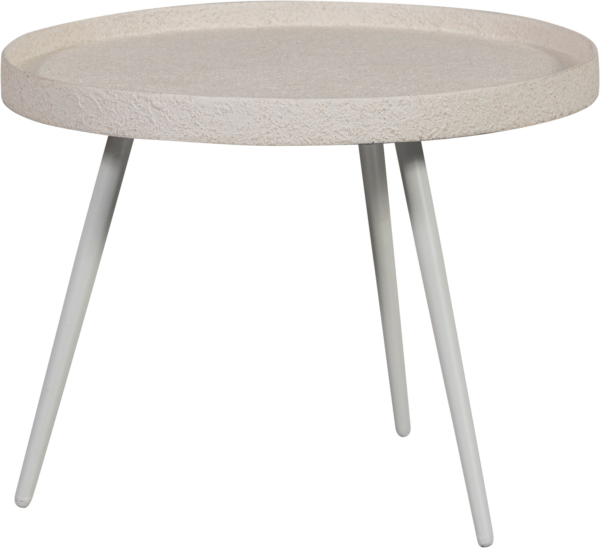 WOOOD Beistelltisch »Bounds mit Metallbeinen und Multiplex-Zinkbeschichtung Ø 58 x H 44 cm« 4 cm Randerhöhung, Metallbeine Höhe 40 cm, Tragkraft 20 kg,