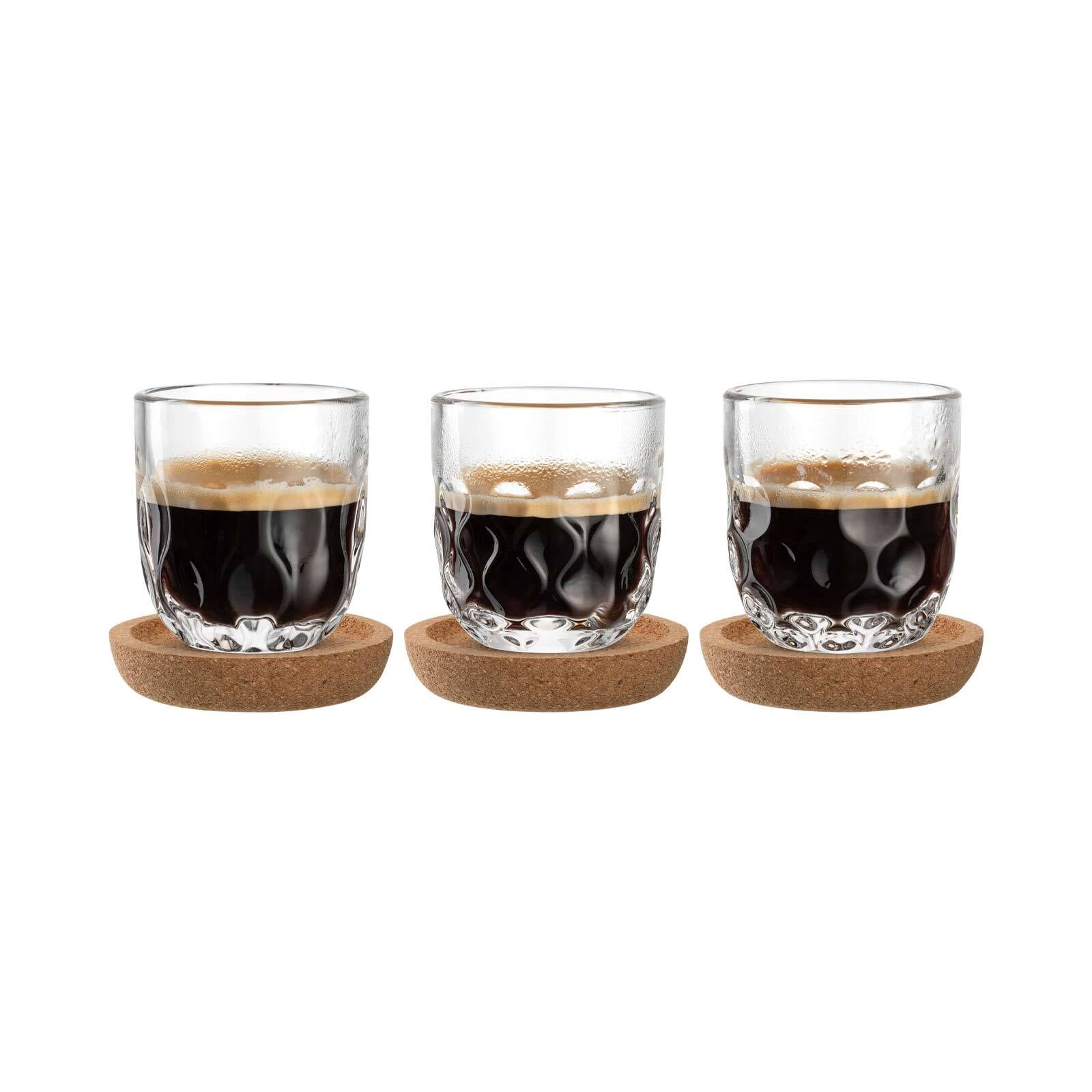 Leonardo Espresso-Set mit Untersetzer Gocce 60 ml 3er Set